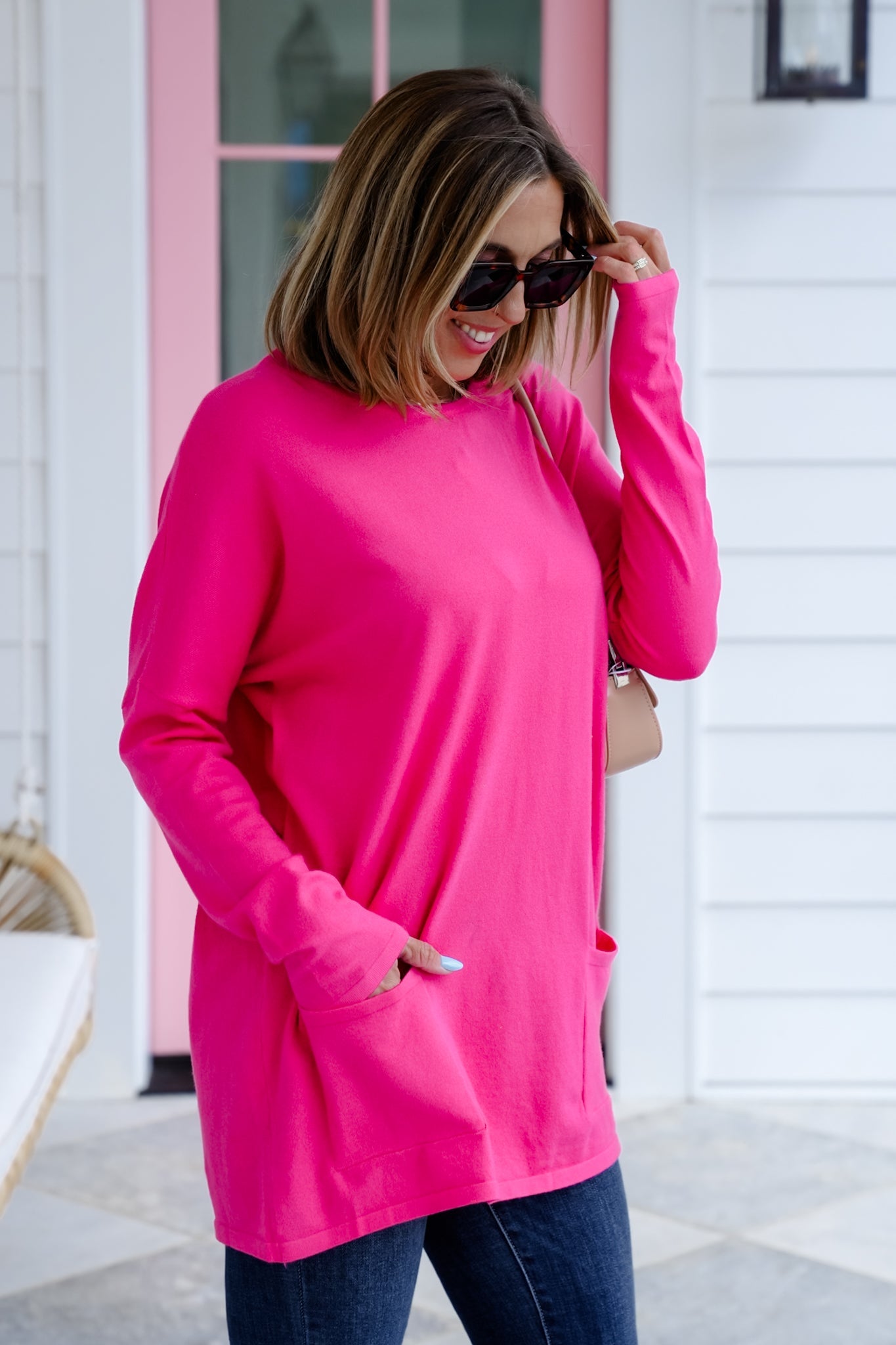 Restock! Oversized Long Sleeve Knit Sweater with Pockets (Multiple Colors)