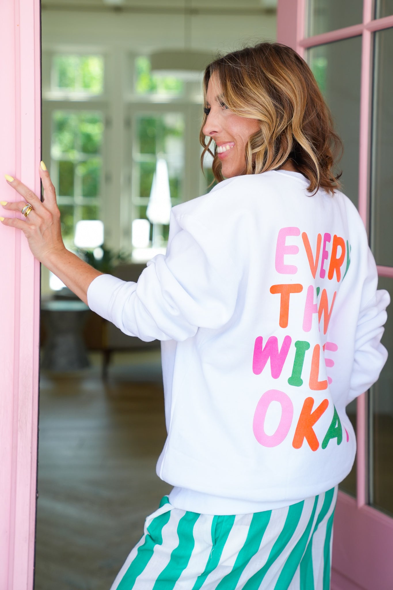 Plus/Reg Long Sleeve "Every Thing Will Be Okay" Graphic Sweatshirt