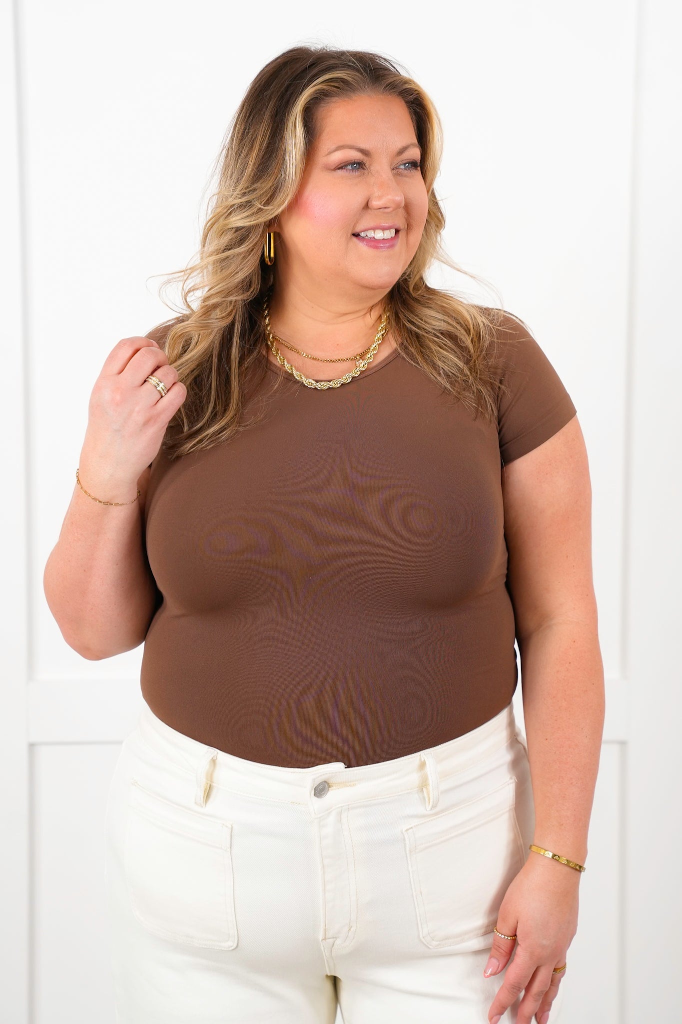 Door Buster! Plus/Reg Solid Short Sleeve Crew Neck Top