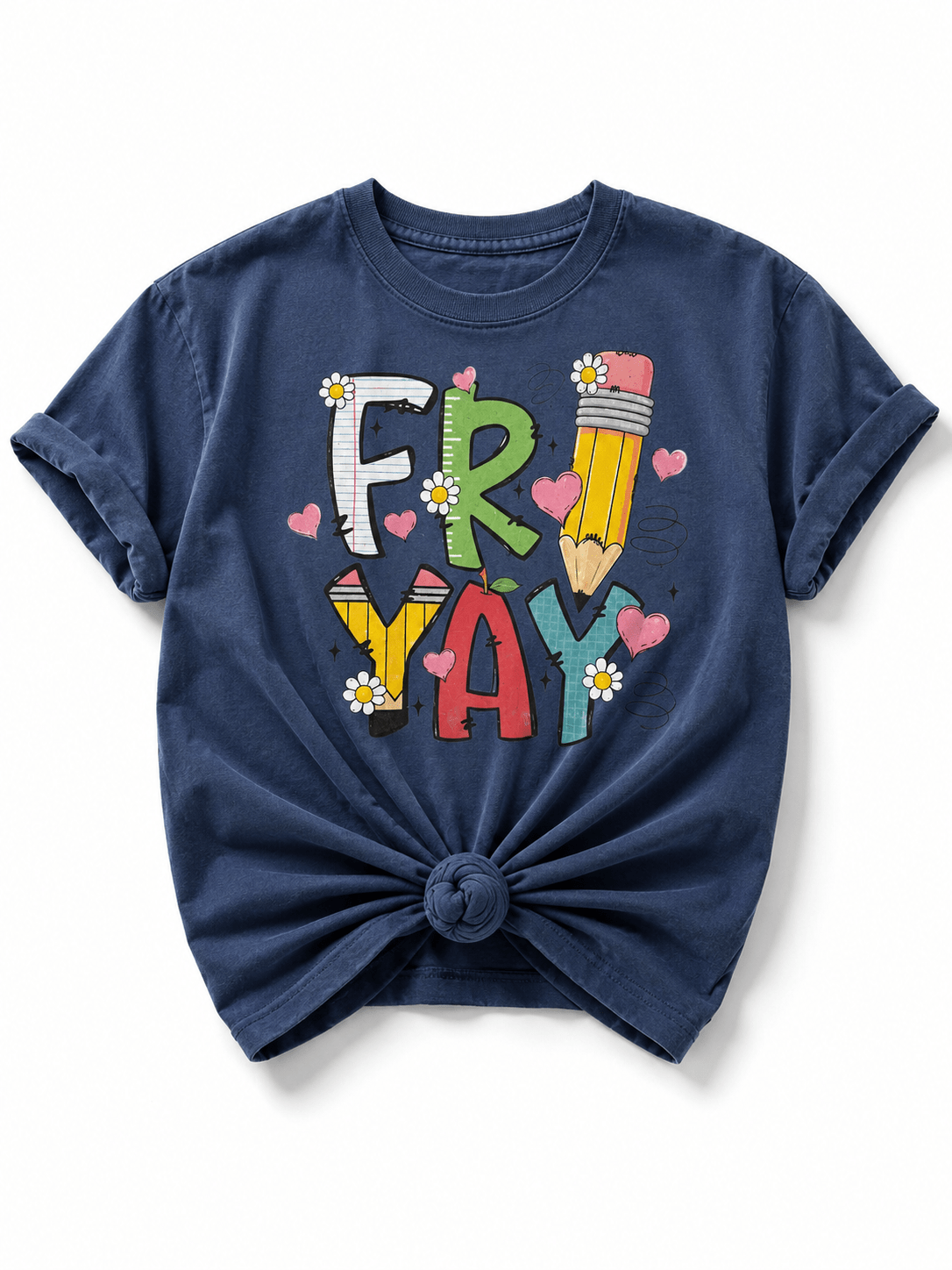 Plus/Reg Short Sleeve "Fri Yay" Graphic Tee - Freckled Poppy