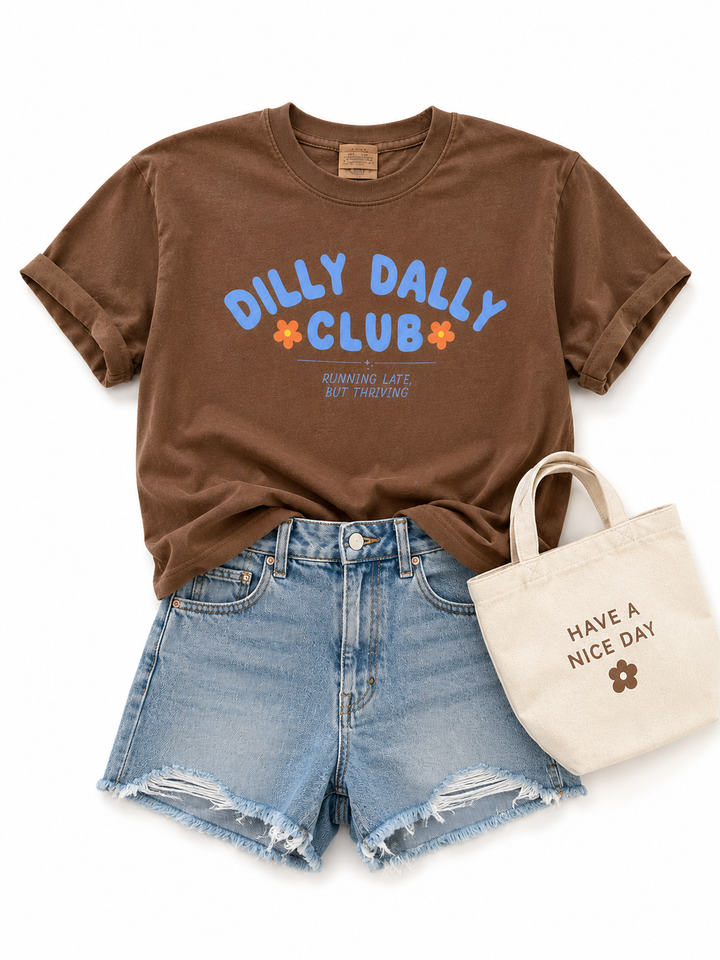 Plus/Reg Short Sleeve "Dilly Dally Club" Graphic Tee