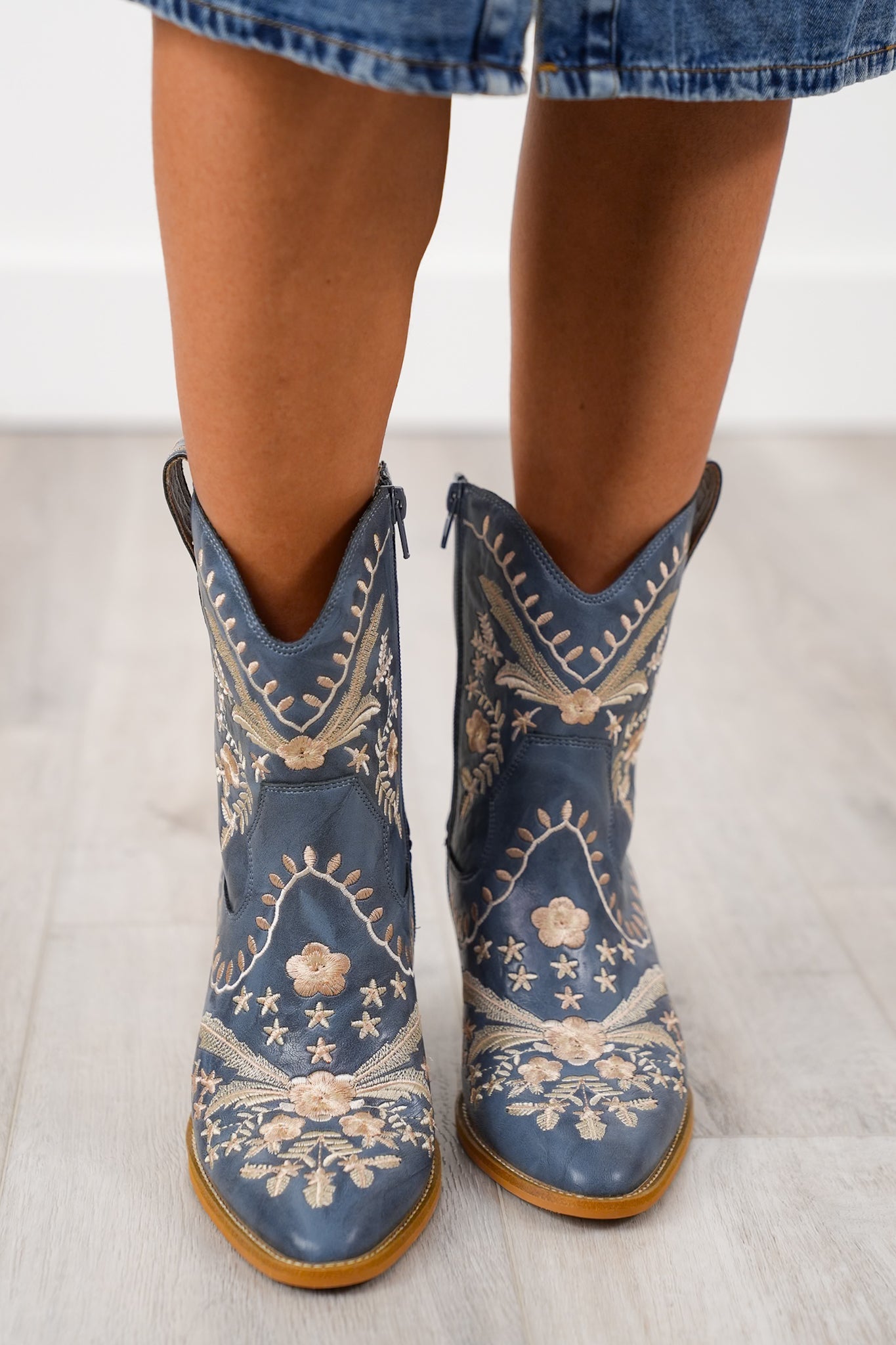 Corky's "Lets Go Girl" Embroidered Western Ankle Boot with Pointed Toe