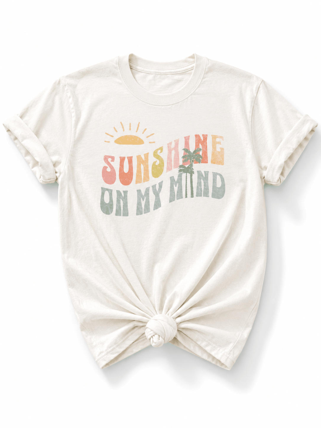 Plus/Reg Short Sleeve "Sunshine on my Mind" Graphic Tee - Freckled Poppy