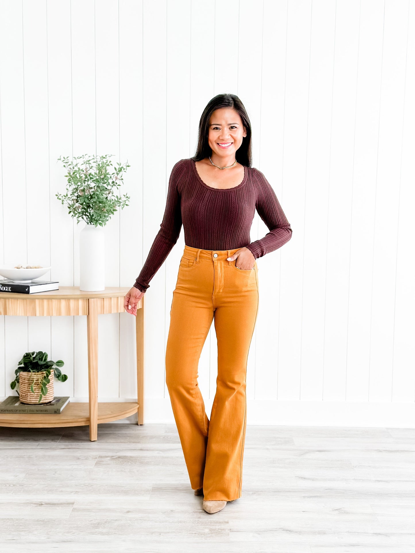 Judy Blue Goldilocks Marigold High Rise Tummy Control Flare Jeans