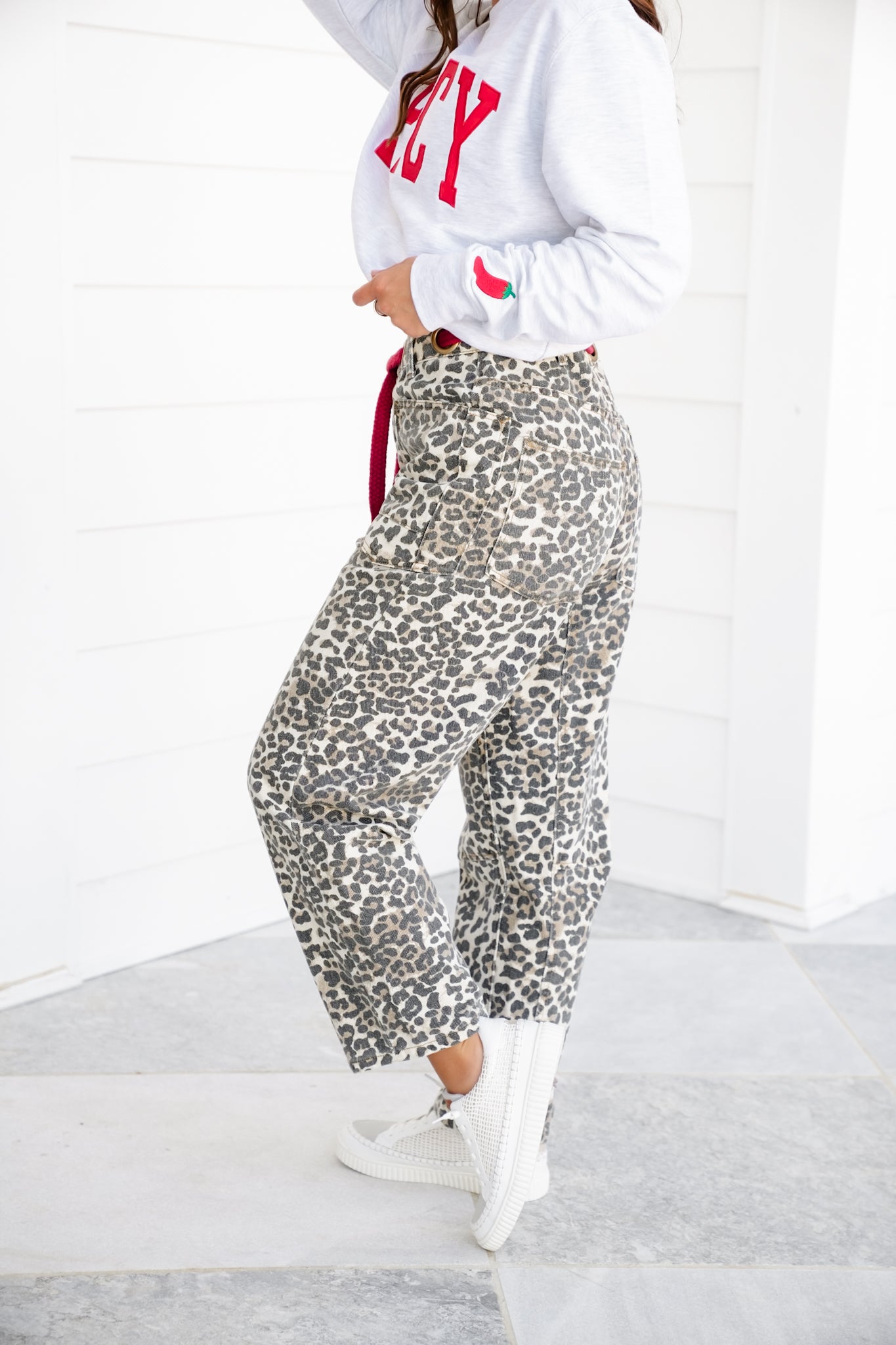 Restock! Leopard Print Pants with Braided Waist Belt