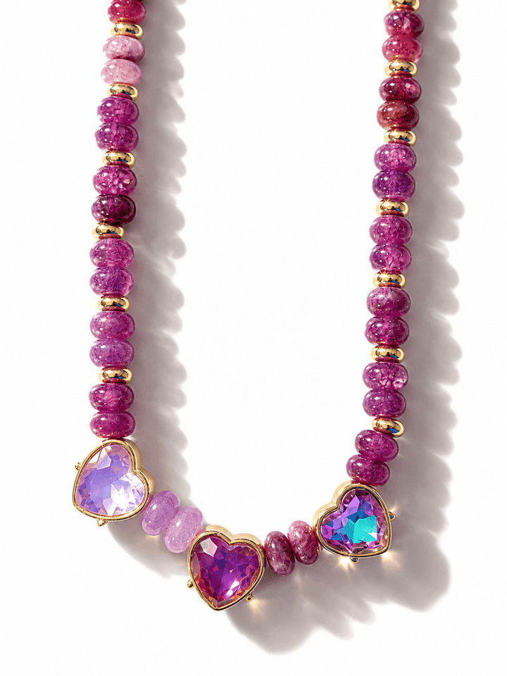Treasure Jewels All Hearts Beaded Necklace - Freckled Poppy