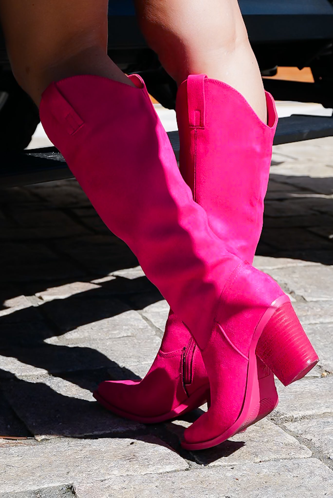 MIA Hot Shot Cowgirl Vegan Suede Block Heel Boot