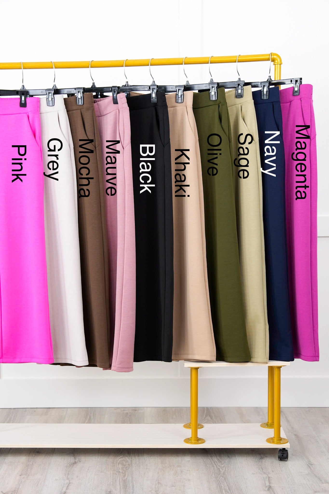 Door Buster!! Plus/Reg Solid Knit Straight Leg Pull On Pants