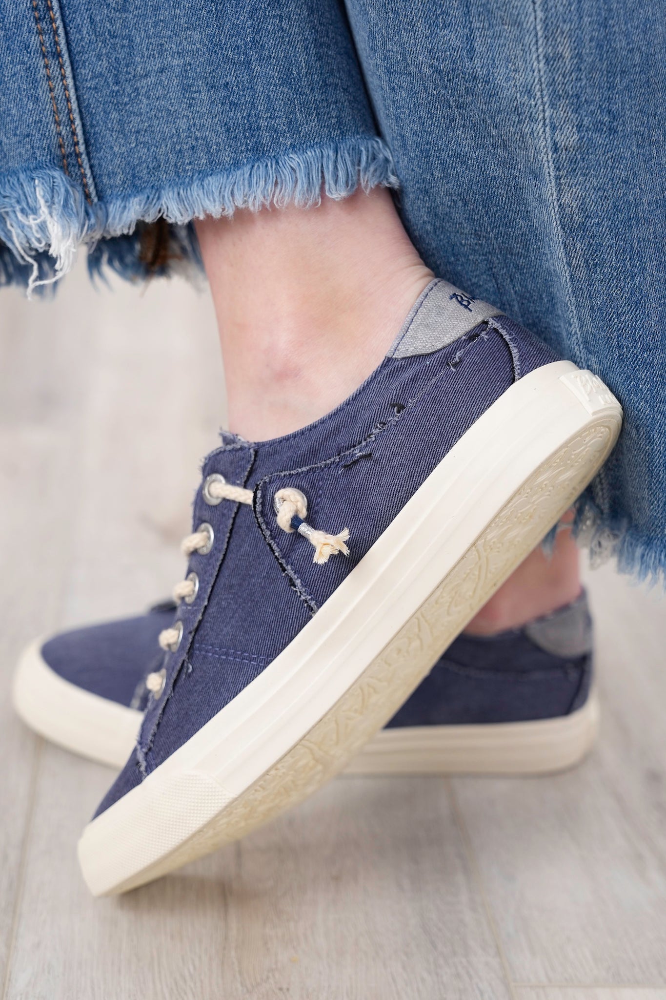 Blowfish Textured Sneaker with Patterned Inner Lining and Braided Laces