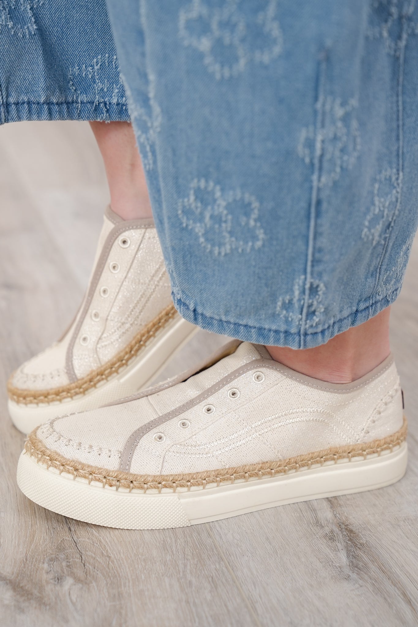Blowfish Low Top Slip On Canvas Sneaker with Espadrille Braided Midsole