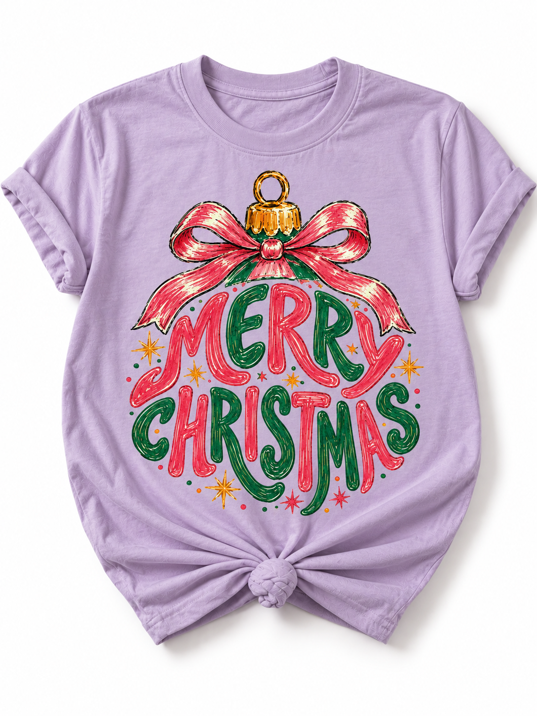 Plus/Reg Short Sleeve Merry Christmas Ornament Graphic Tee