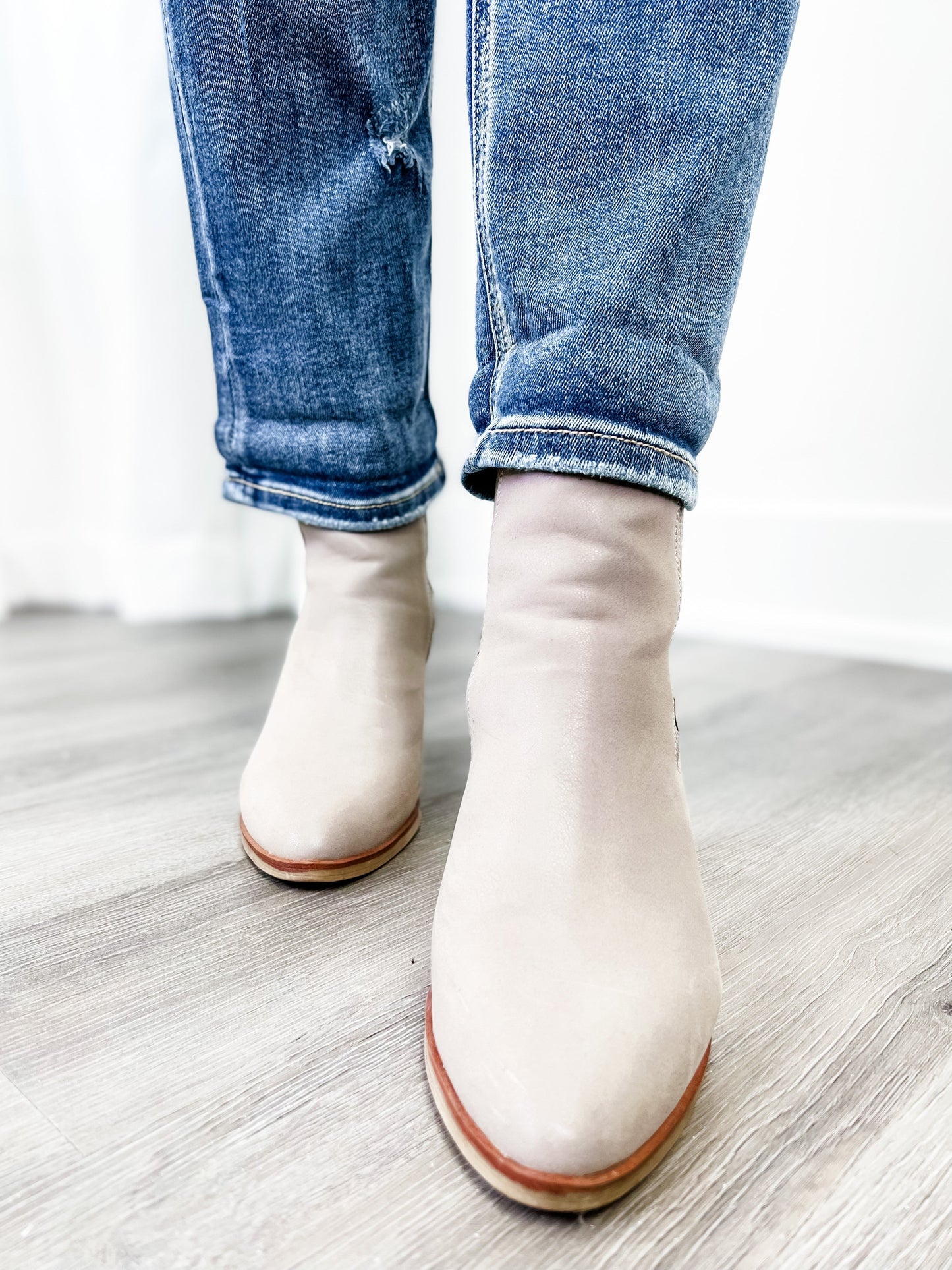 Risen Dark Wash High Rise Distressed Girlfriend Jeans