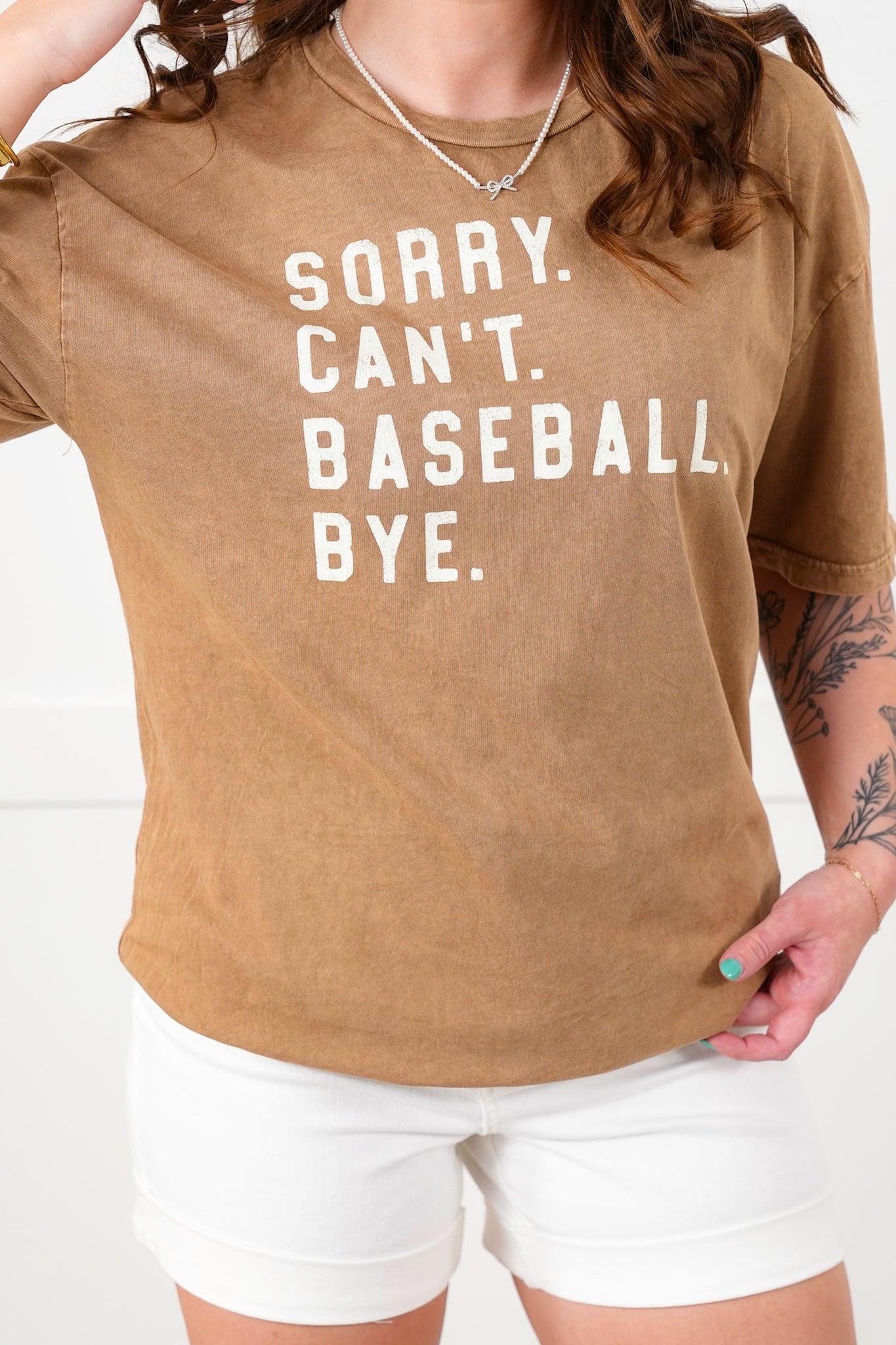 Short Sleeve "Sorry. Can't. Baseball. Bye." Graphic Tee