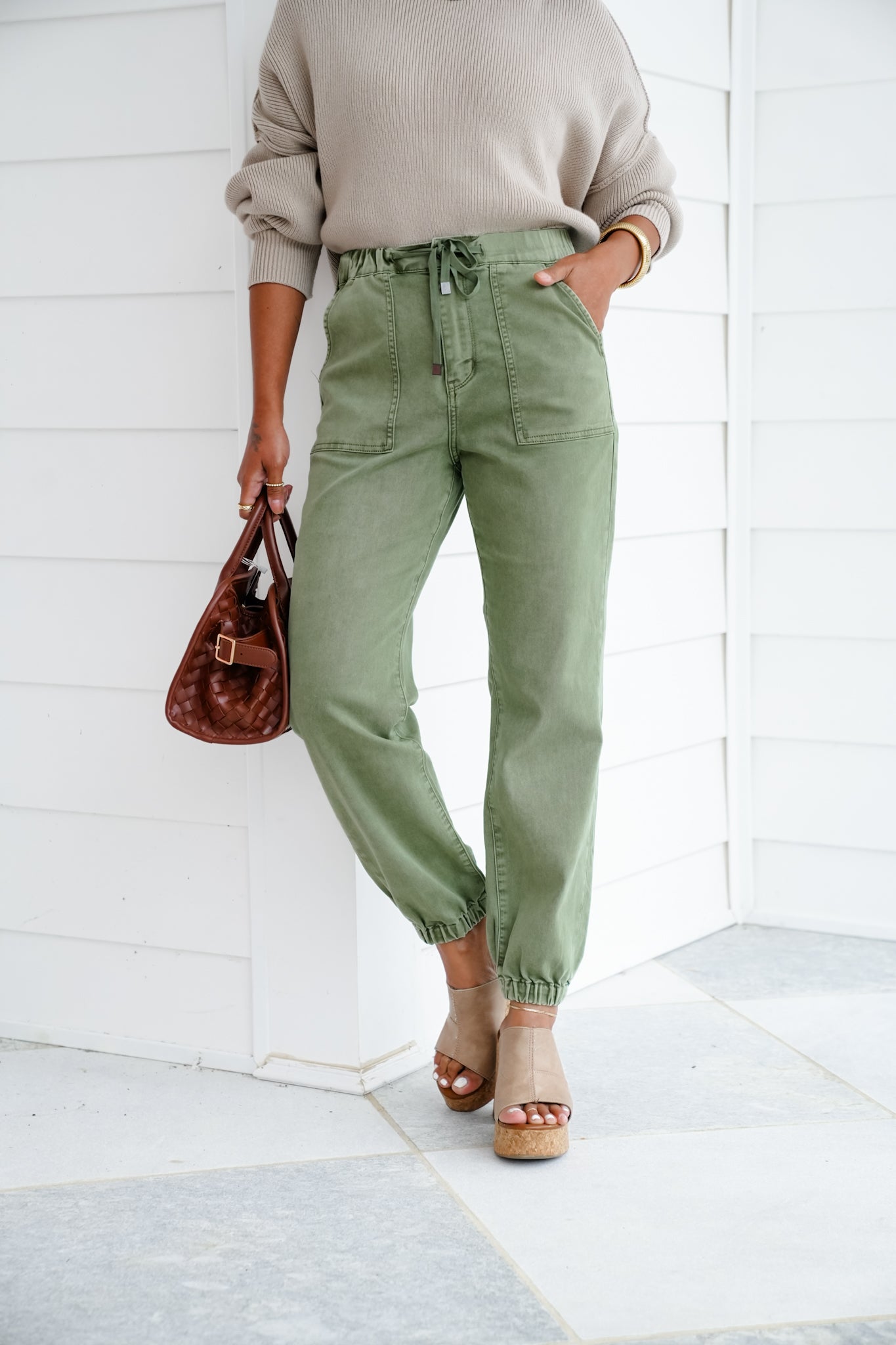 Mica High Rise Green Joggers