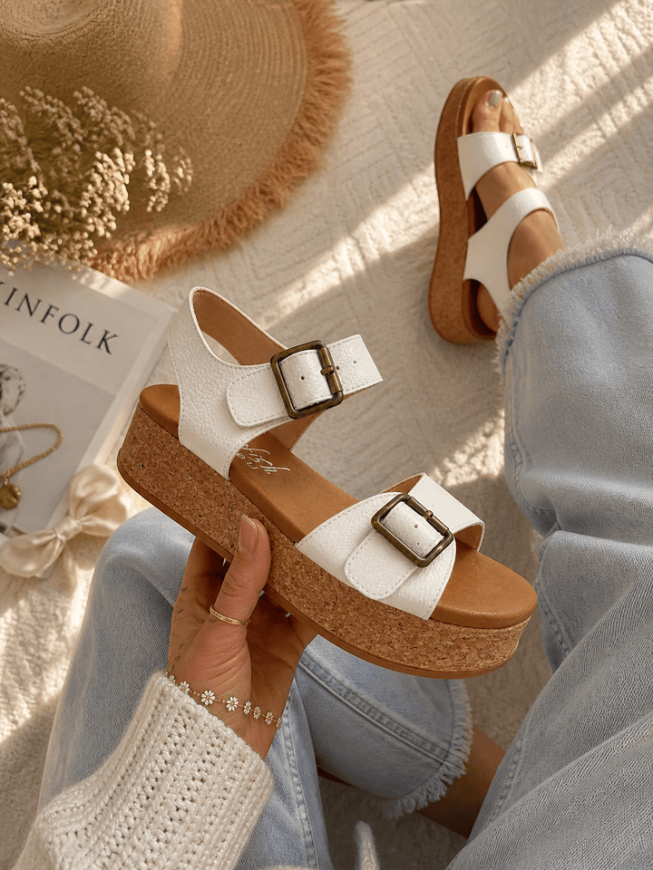 Blowfish Vegan Leather Minimal Strap Platform Sandal - Freckled Poppy