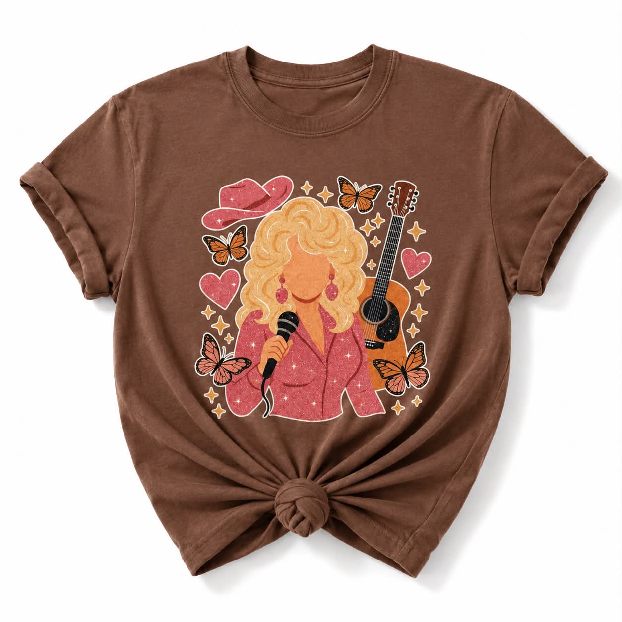 Plus/Reg Short Sleeve Dolly Country Glam Graphic Tee