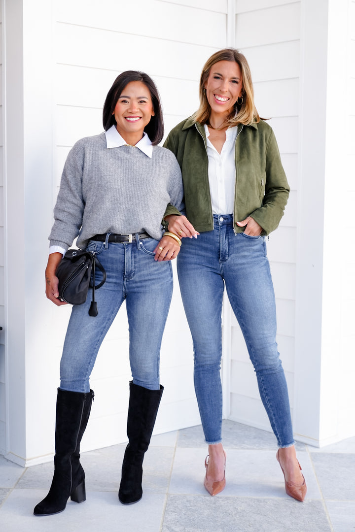 Judy Blue High Rise Medium Wash Tummy Control Skinny Jeans with Shield Back Pockets