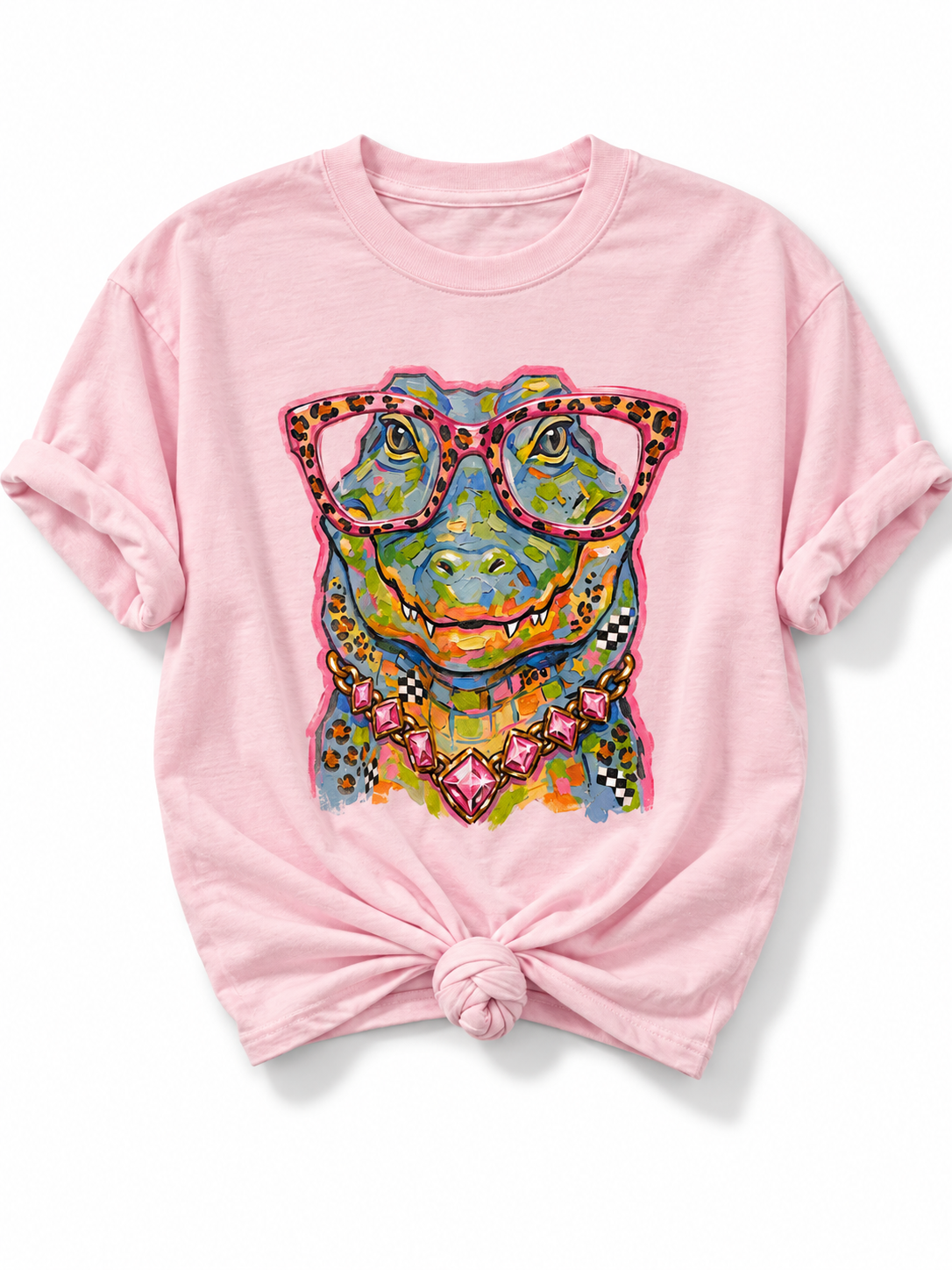 Plus/Reg Short Sleeve Glam Gator Graphic Tee