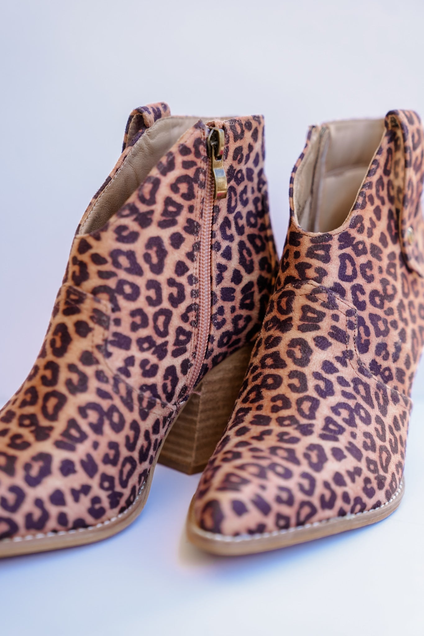 Corky's "Bar Hoppin" Animal Print Western Side Pull Tab Stacked Heel Bootie