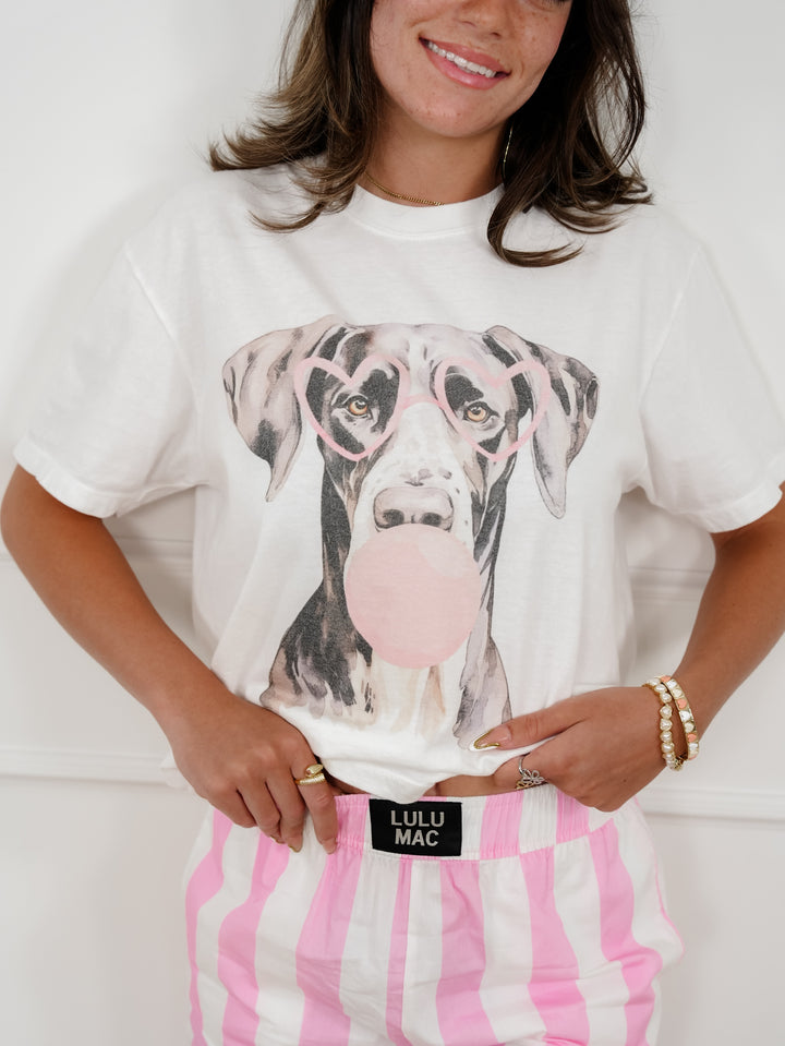 Plus/Reg Short Sleeve Bubblegum Dog Graphic Tee