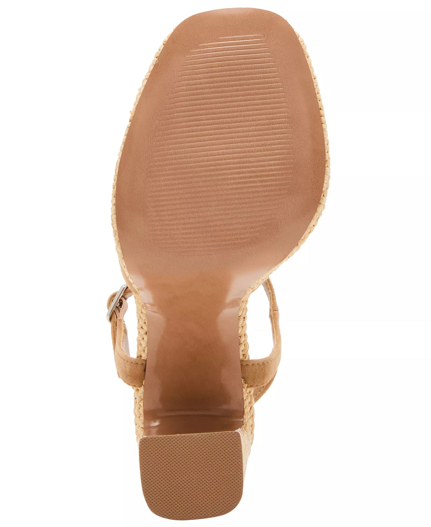 Steve Madden Woven Platform Block Heel Sandal with Suede Front Strap