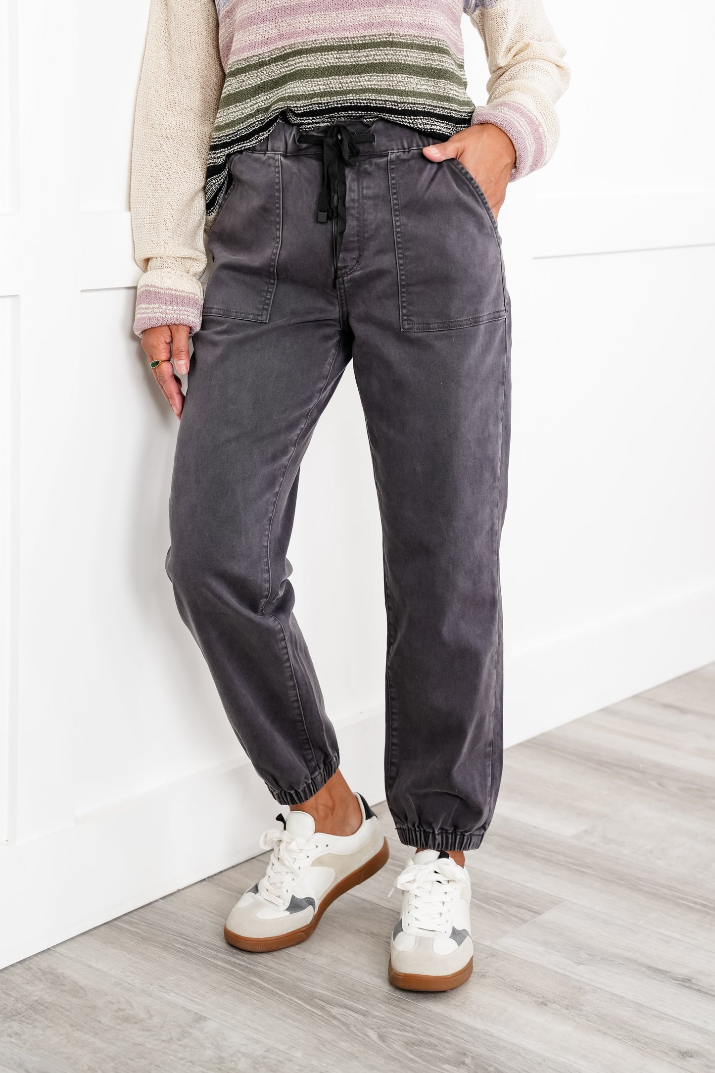 Mica High Rise Grey Cropped Joggers