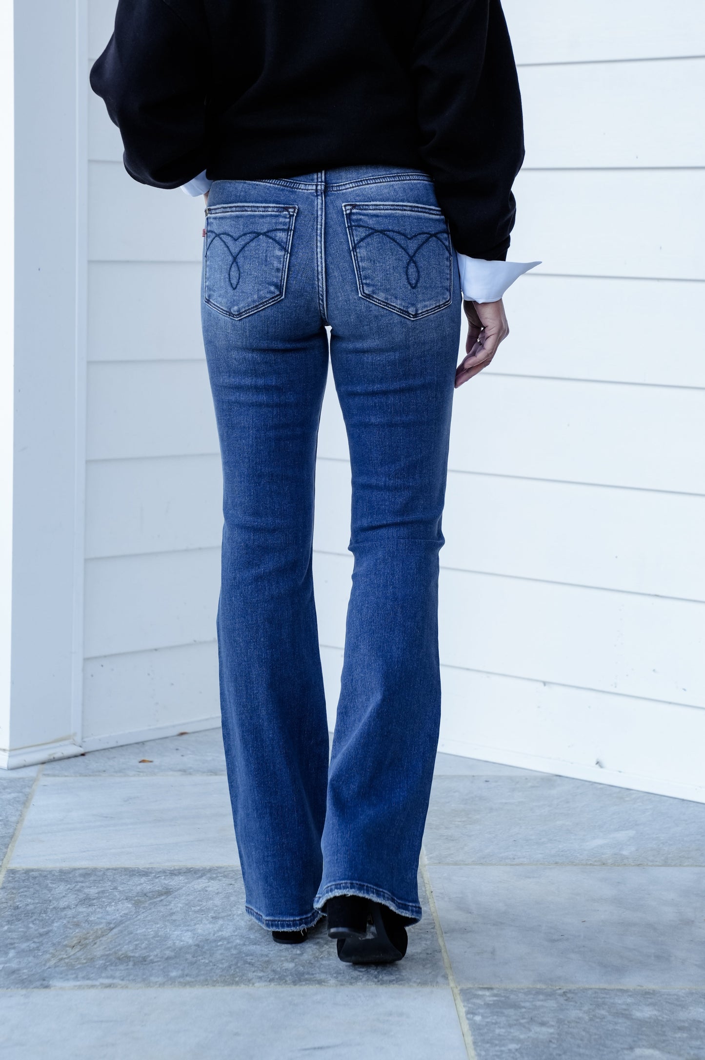 Judy Blue Mid Rise Dark Wash Thermal Bootcut Jeans