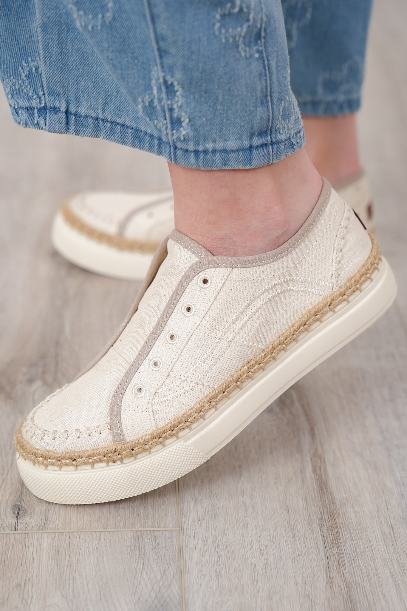 Blowfish Low Top Slip On Canvas Sneaker with Espadrille Braided Midsole