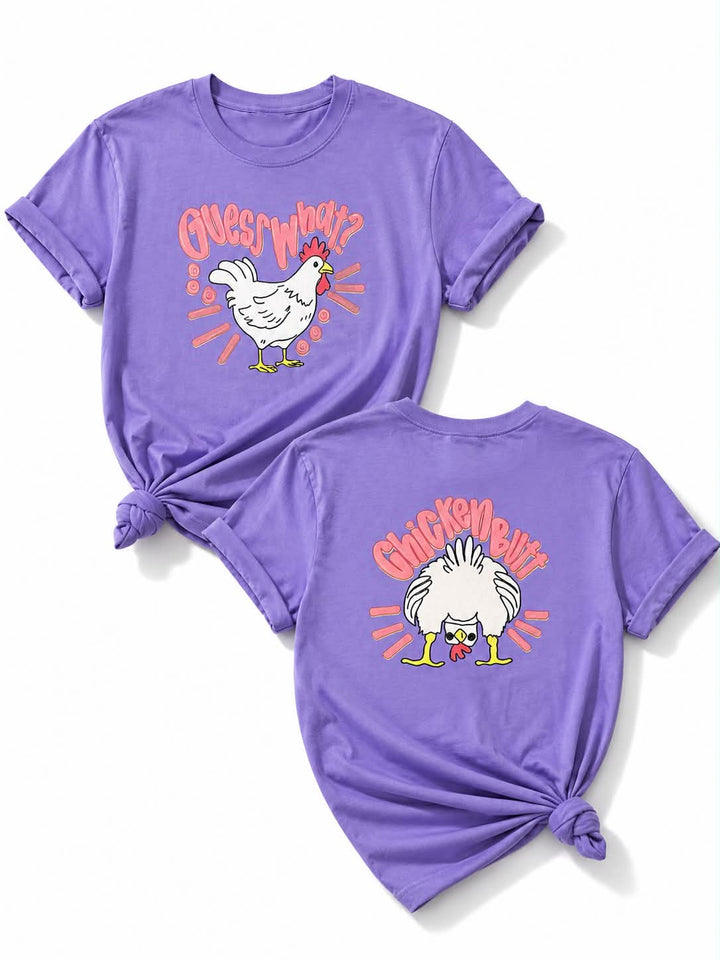 Plus/Reg Short Sleeve "GUESS What - Chicken Butt" Graphic Tee