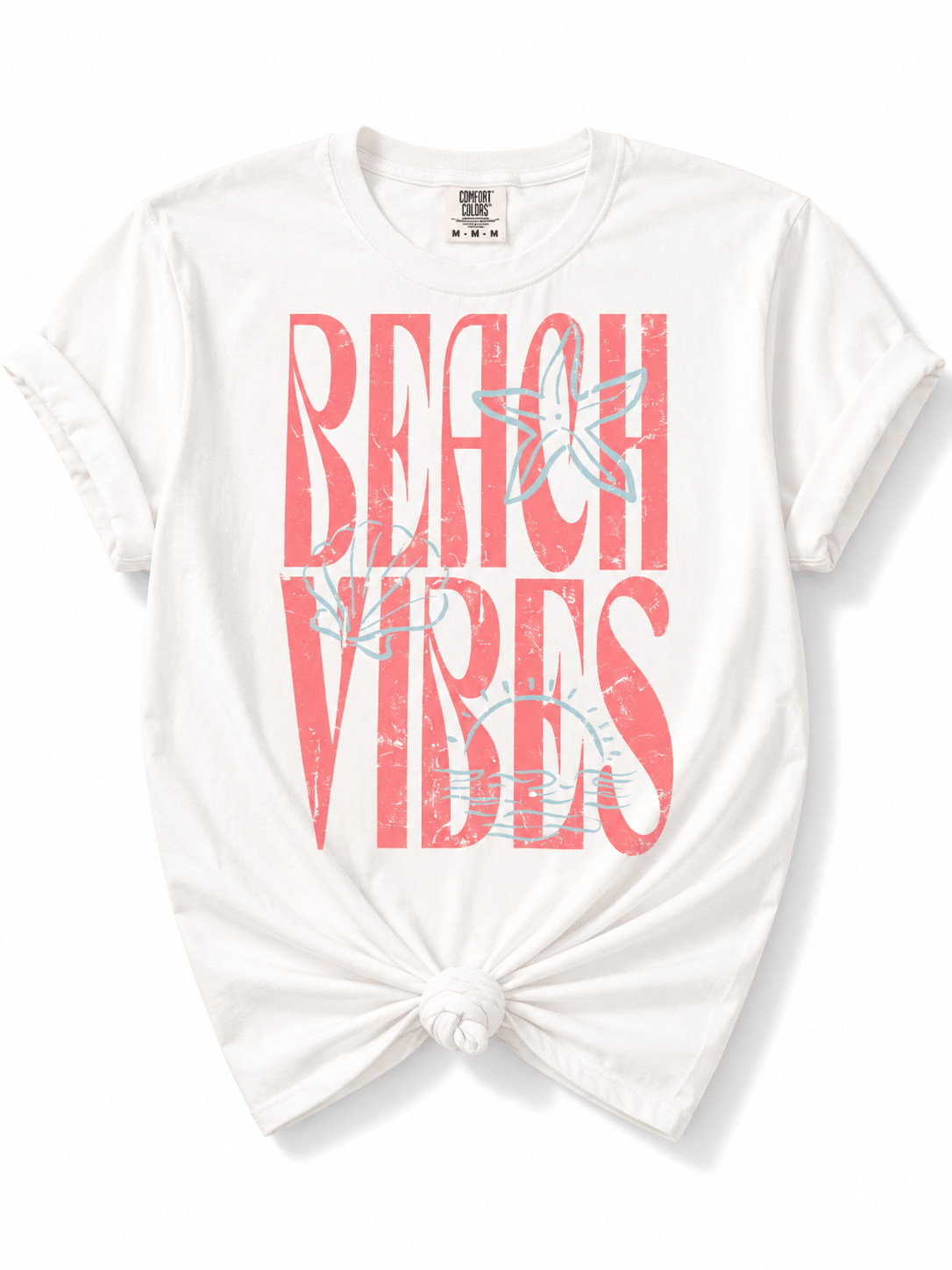 Plus/Reg Short Sleeve Beach Vibes Graphic Tee - Freckled Poppy