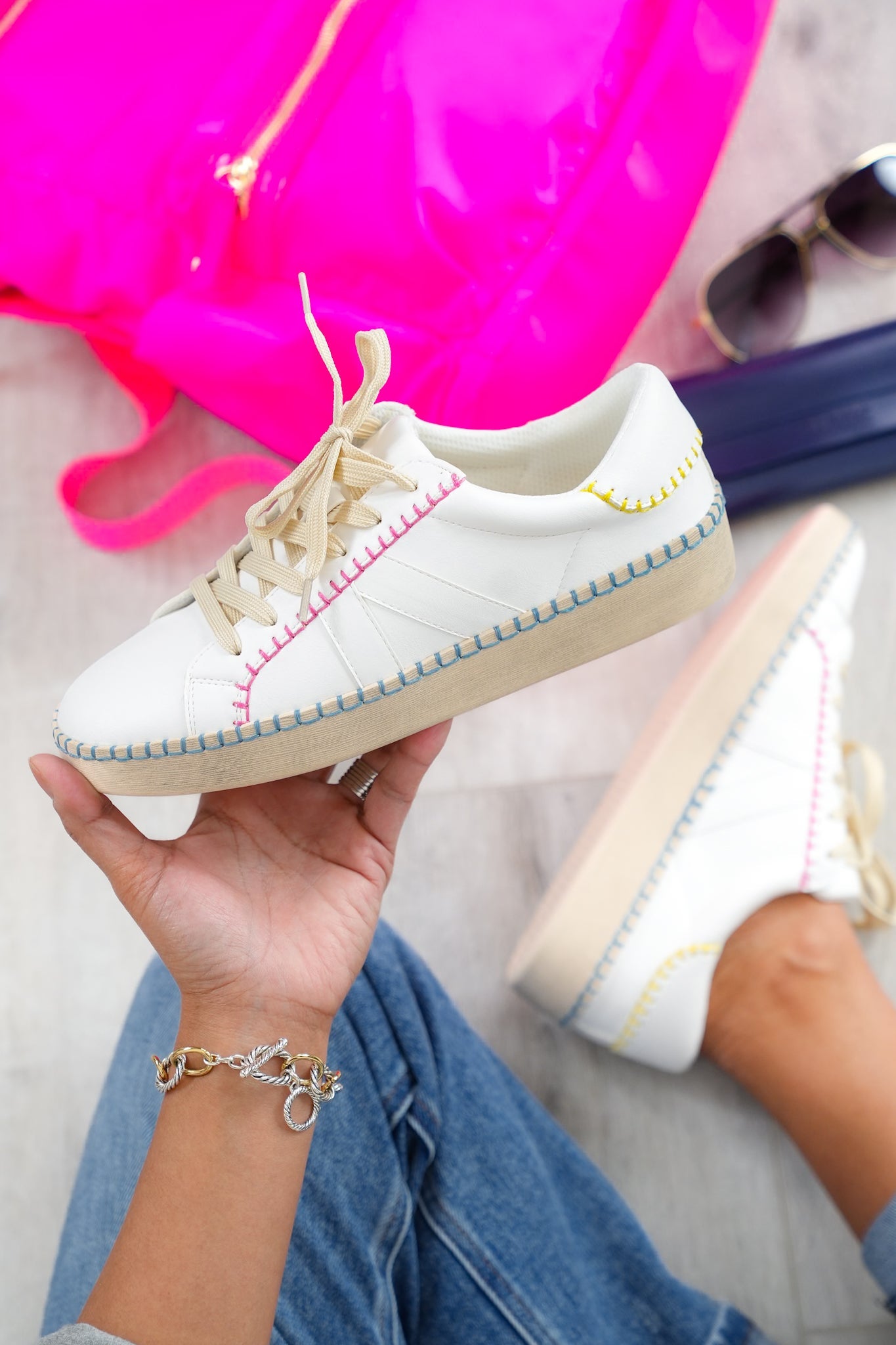 Corky's "Friend Zone" Vibrant Stitched Sneakers