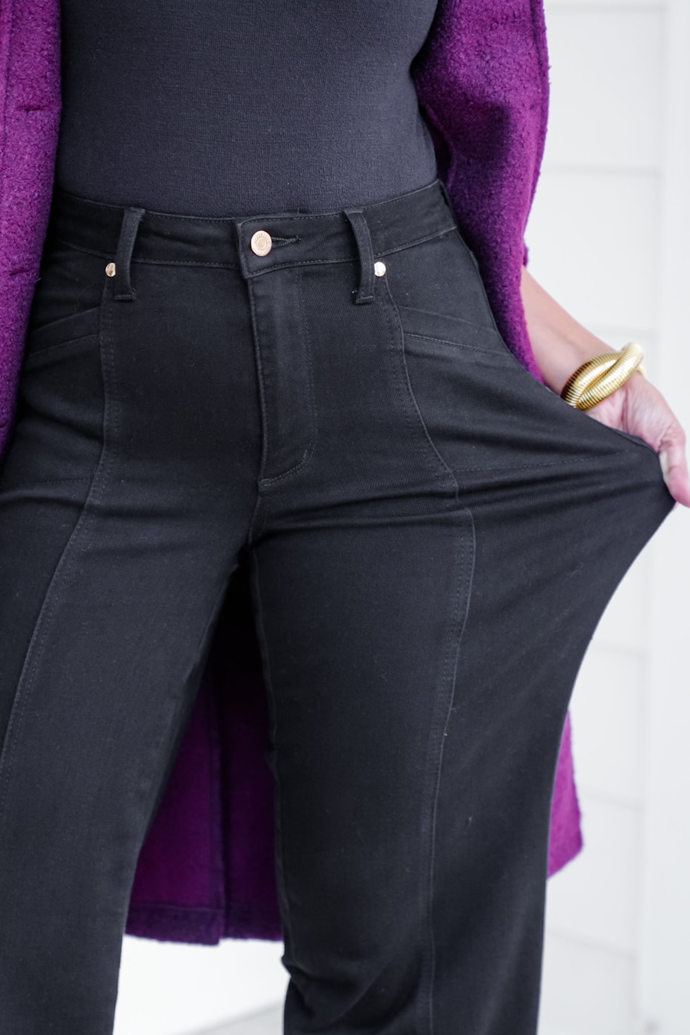 Judy Blue High Rise Black Retro Wide Leg Jeans