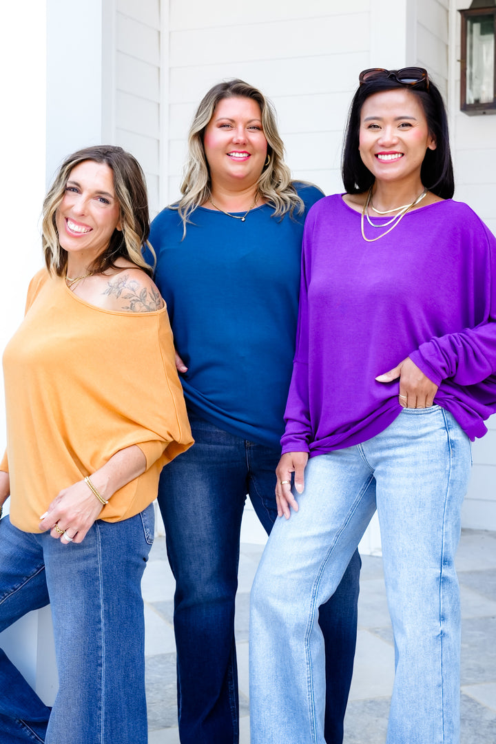 Door Buster! Plus/Reg Long Dolman Sleeve Knit Top