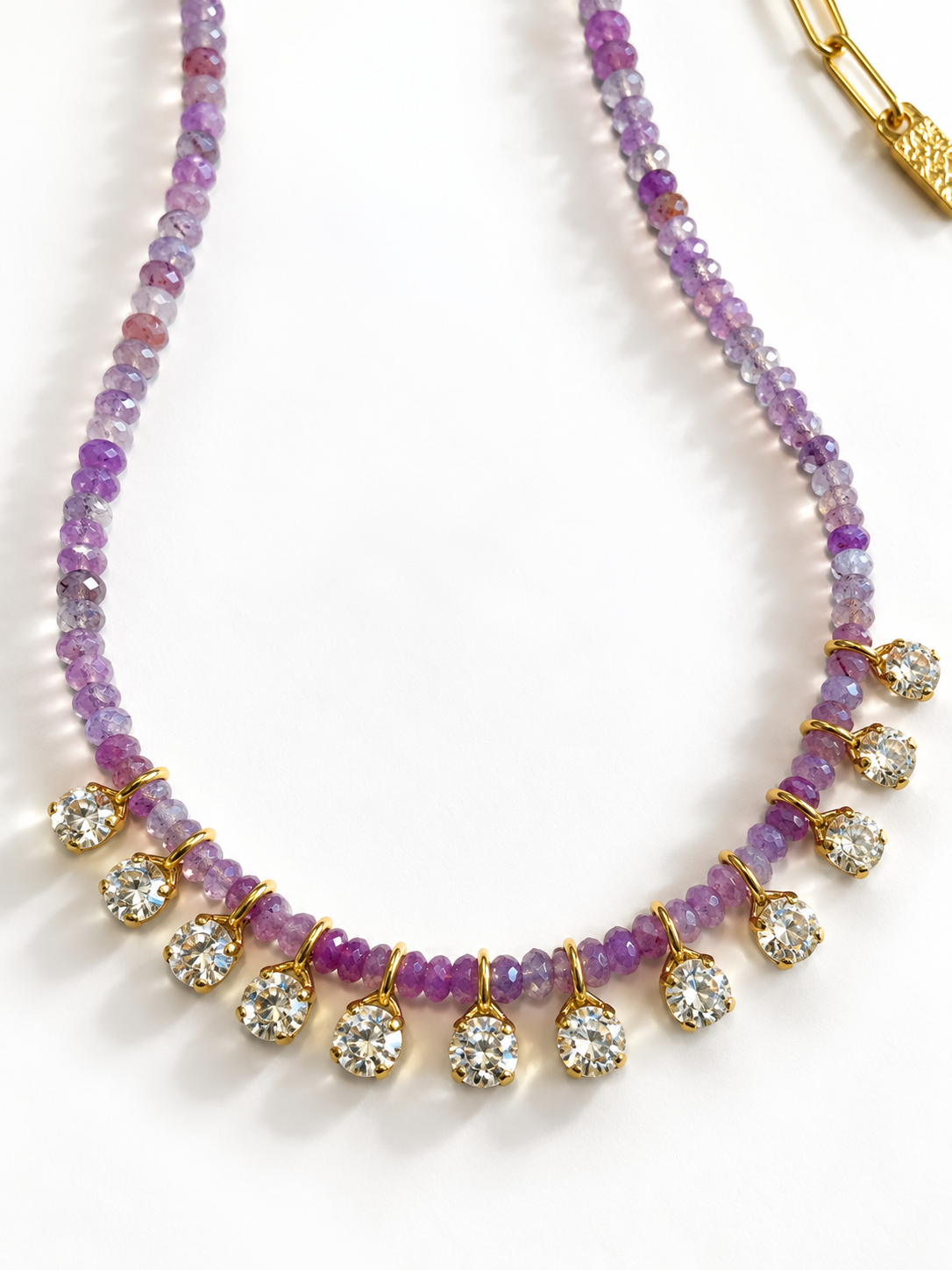 TOVA Peggy Beaded Necklace In Purple