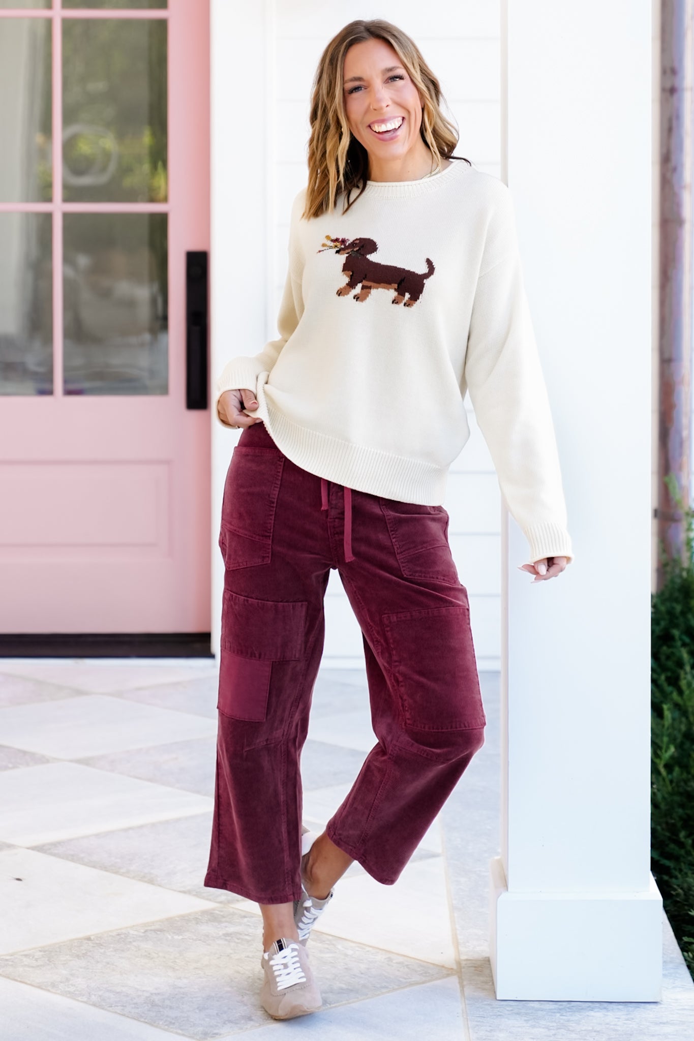 Washed Corduroy High Waist Barrel Pants