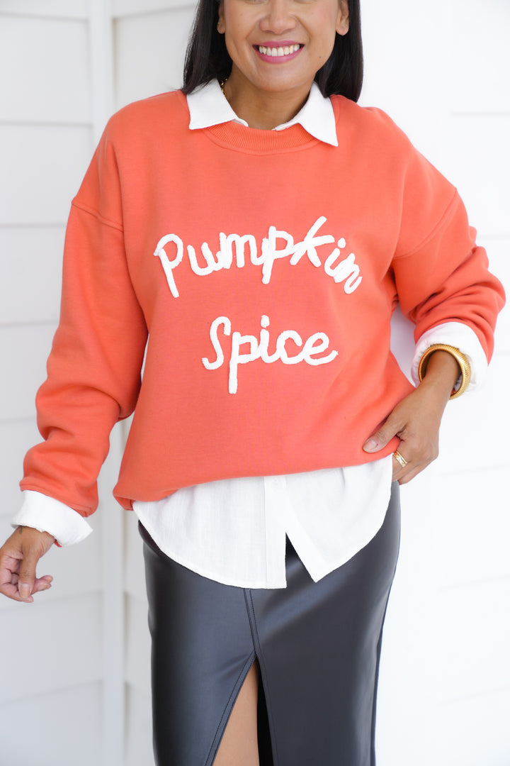 Long Sleeve "Pumpkin Spice" Pullover Sweatshirt