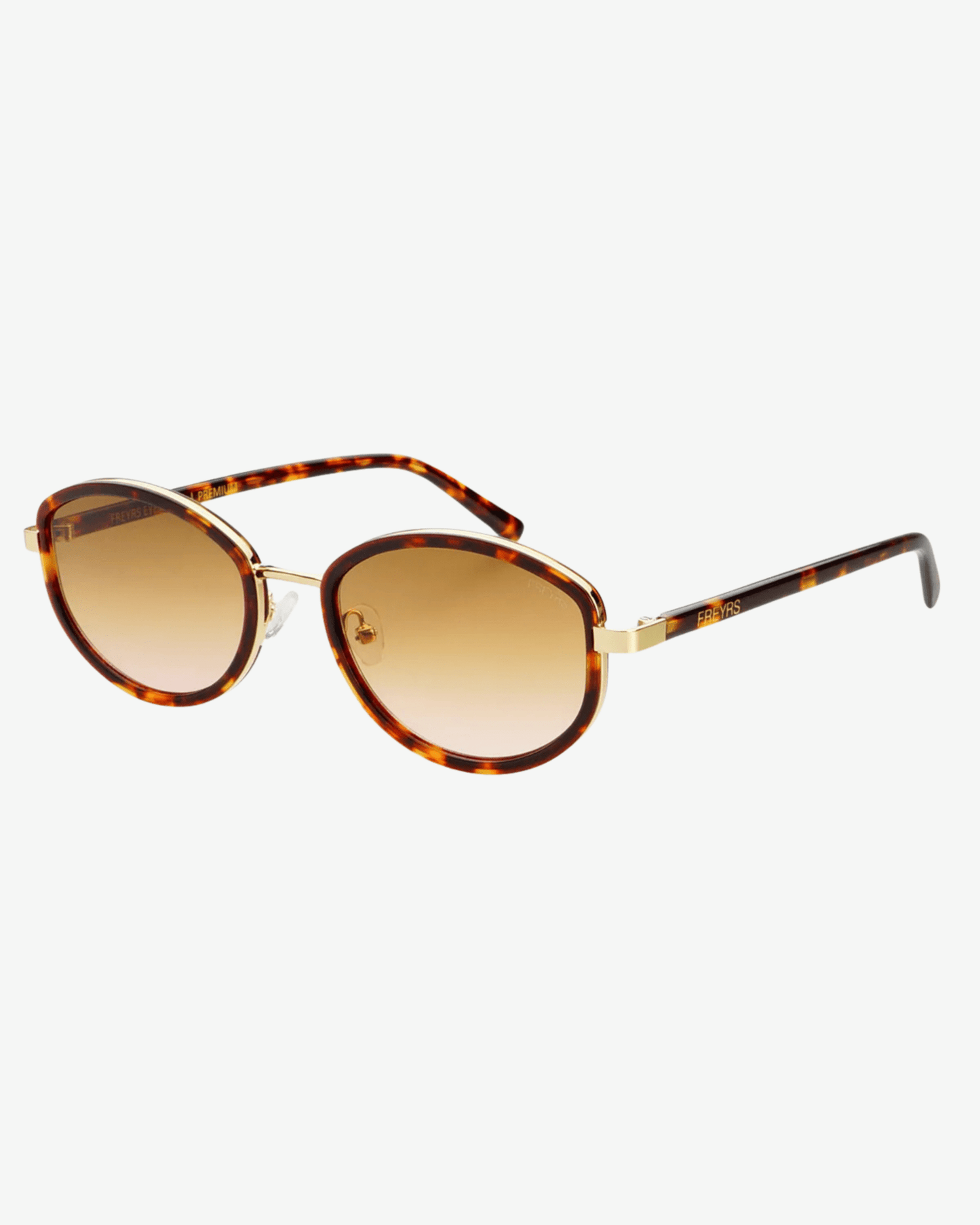 Freyrs Jordan Amber Tortoise Acetate Oval Sunglasses - Freckled Poppy