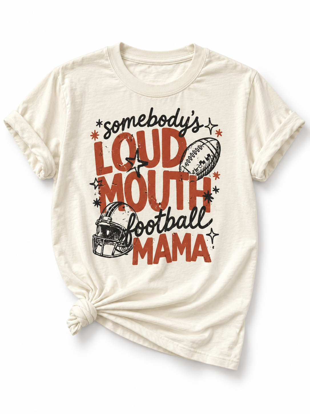 Plus/Reg Short Sleeve "Somebody's Loud Mouth Football Mama" Graphic Tee