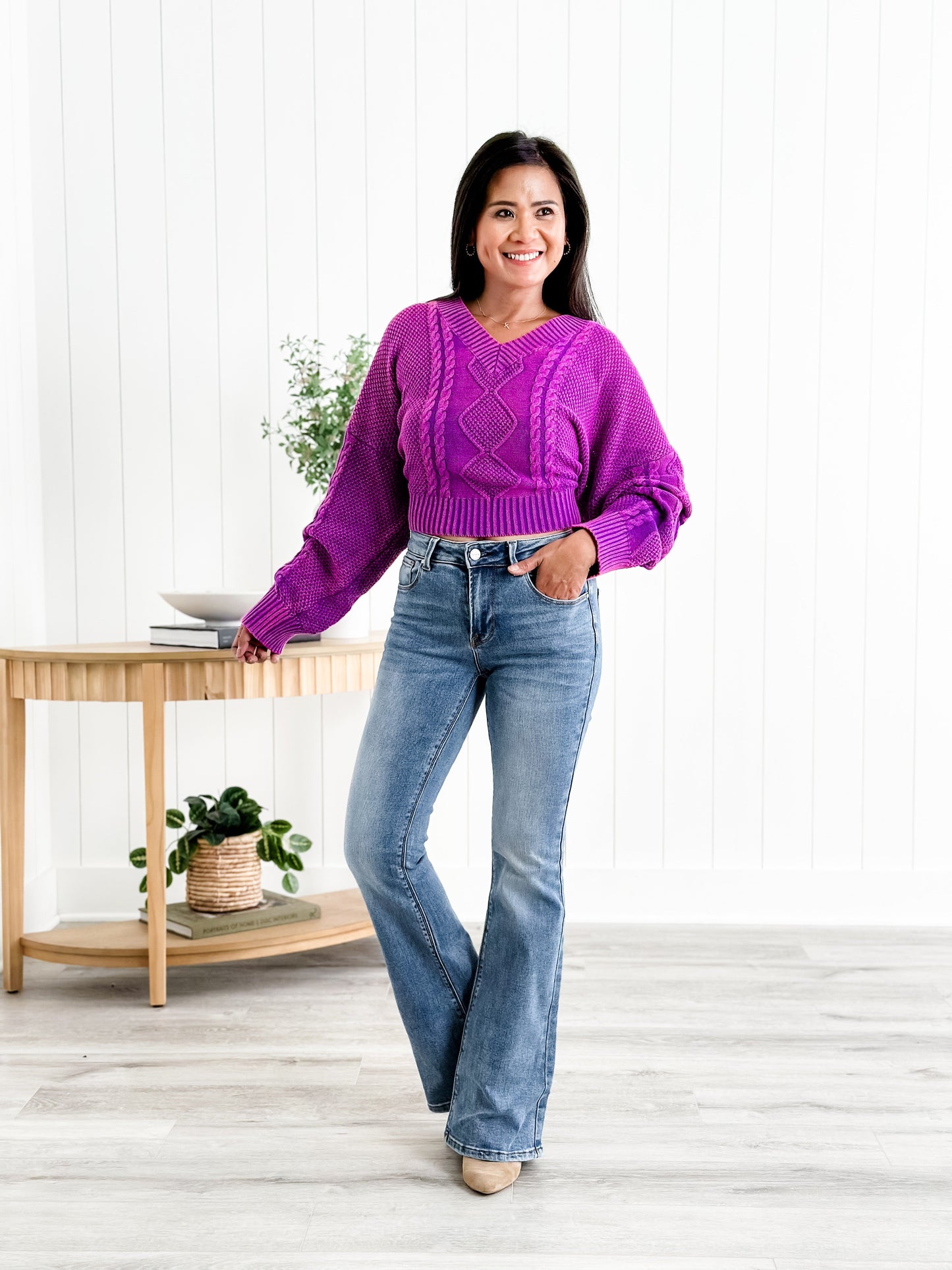 Freckled Poppy X Risen Wildest Dreams Mid Rise Medium Wash Basic Non Distressed Flare Jeans