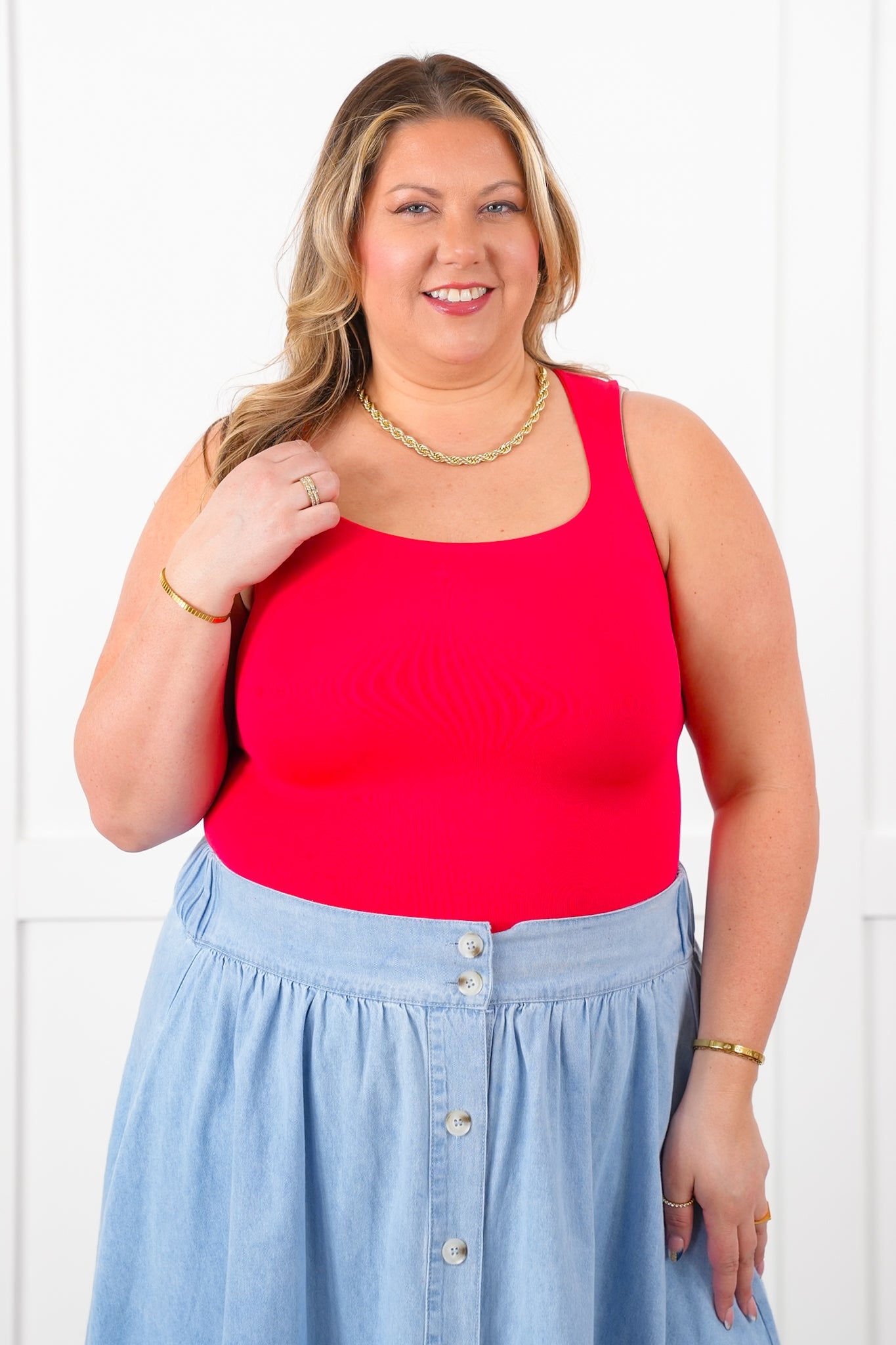 Door Buster! Zenana Square Neck Double Layered Tank Top