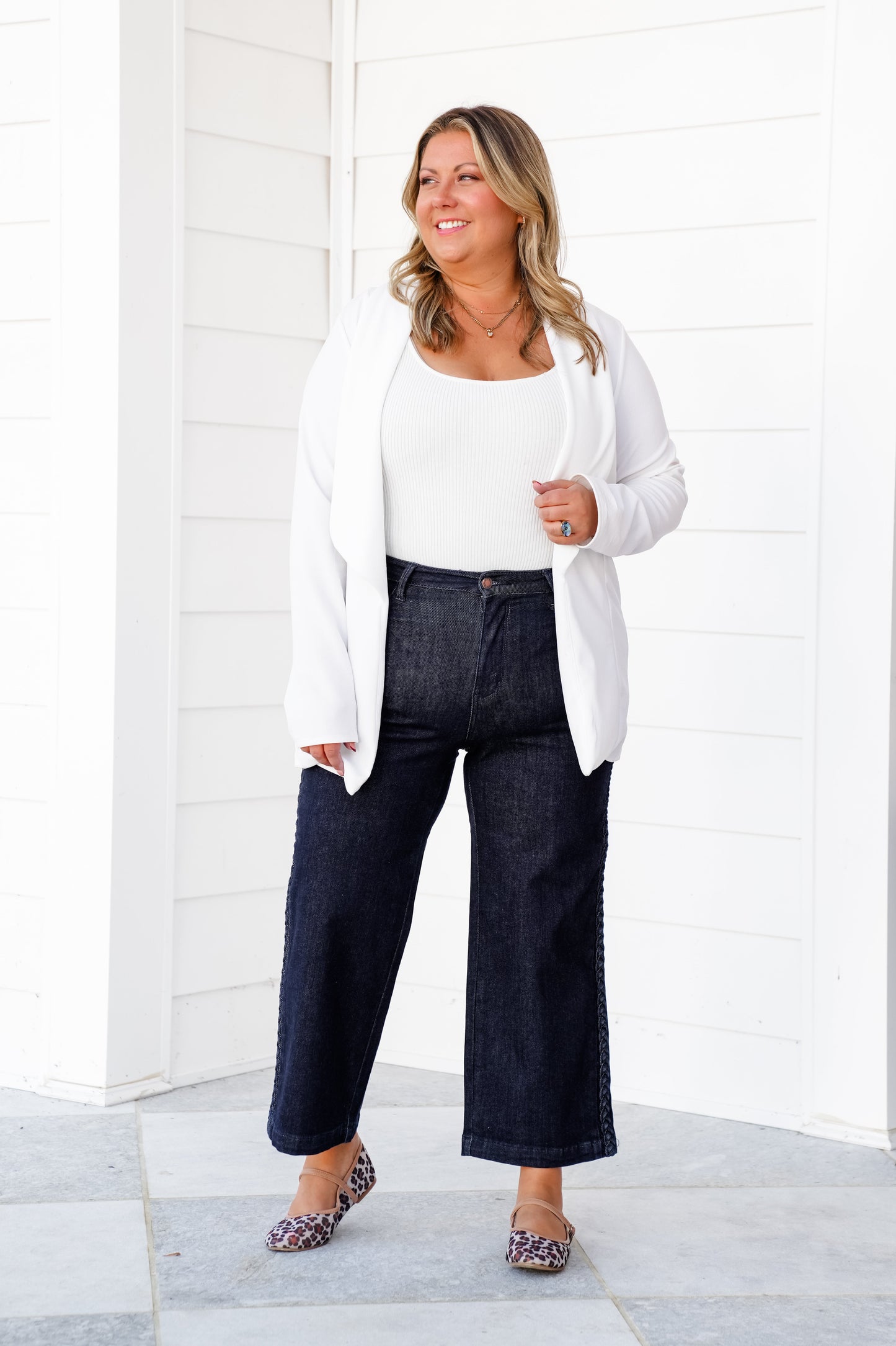 Judy Blue High Rise Dark Wash Cropped Jeans with Side Seam Braid Detail