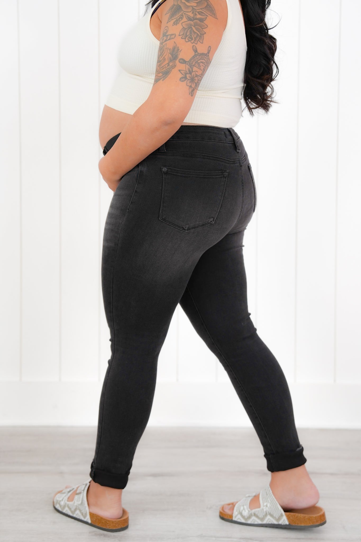 Judy Blue Maternity Non-Distressed Black Skinny Jeans