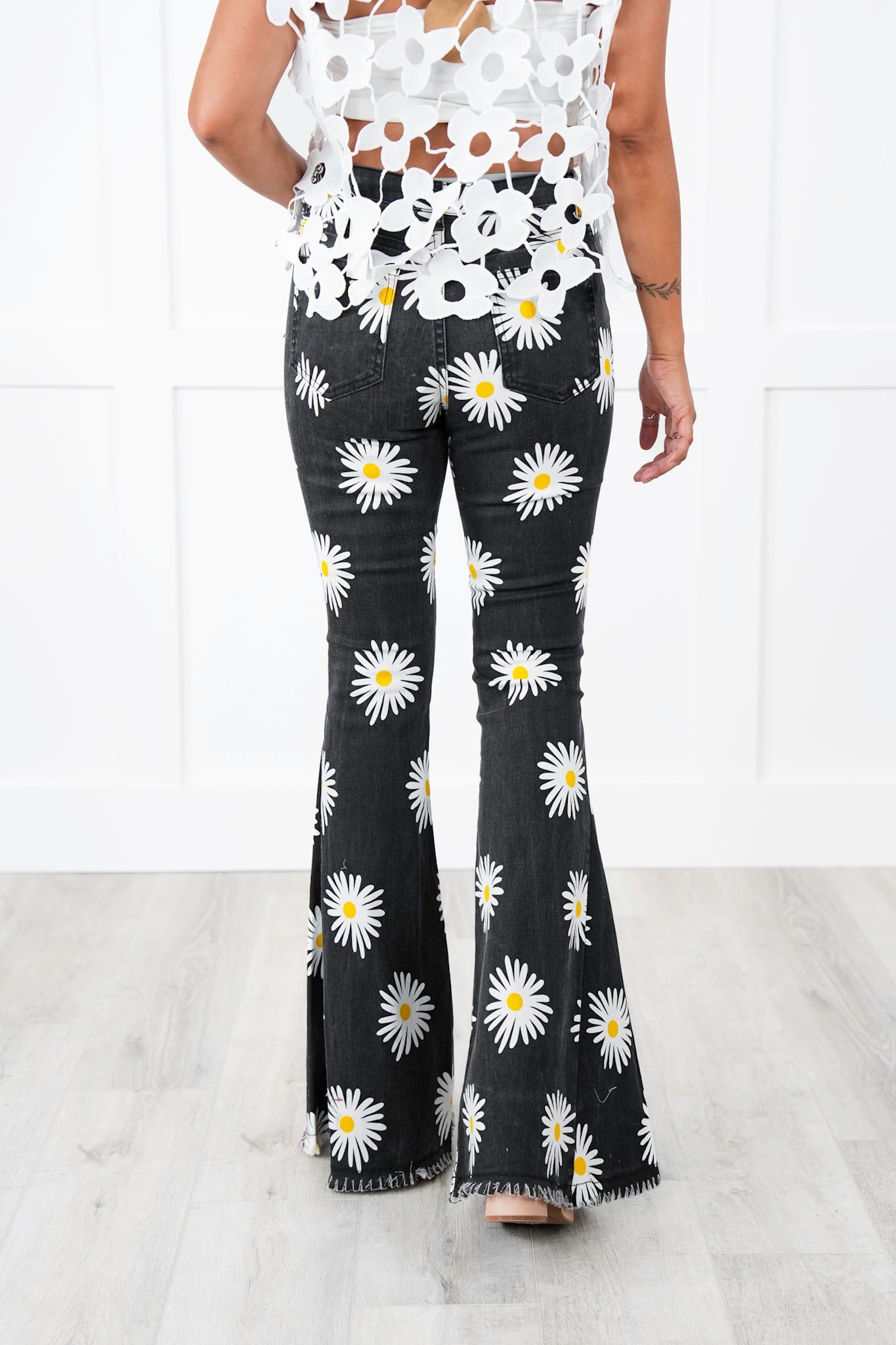 Daisy Bell Bottom Denim Pants
