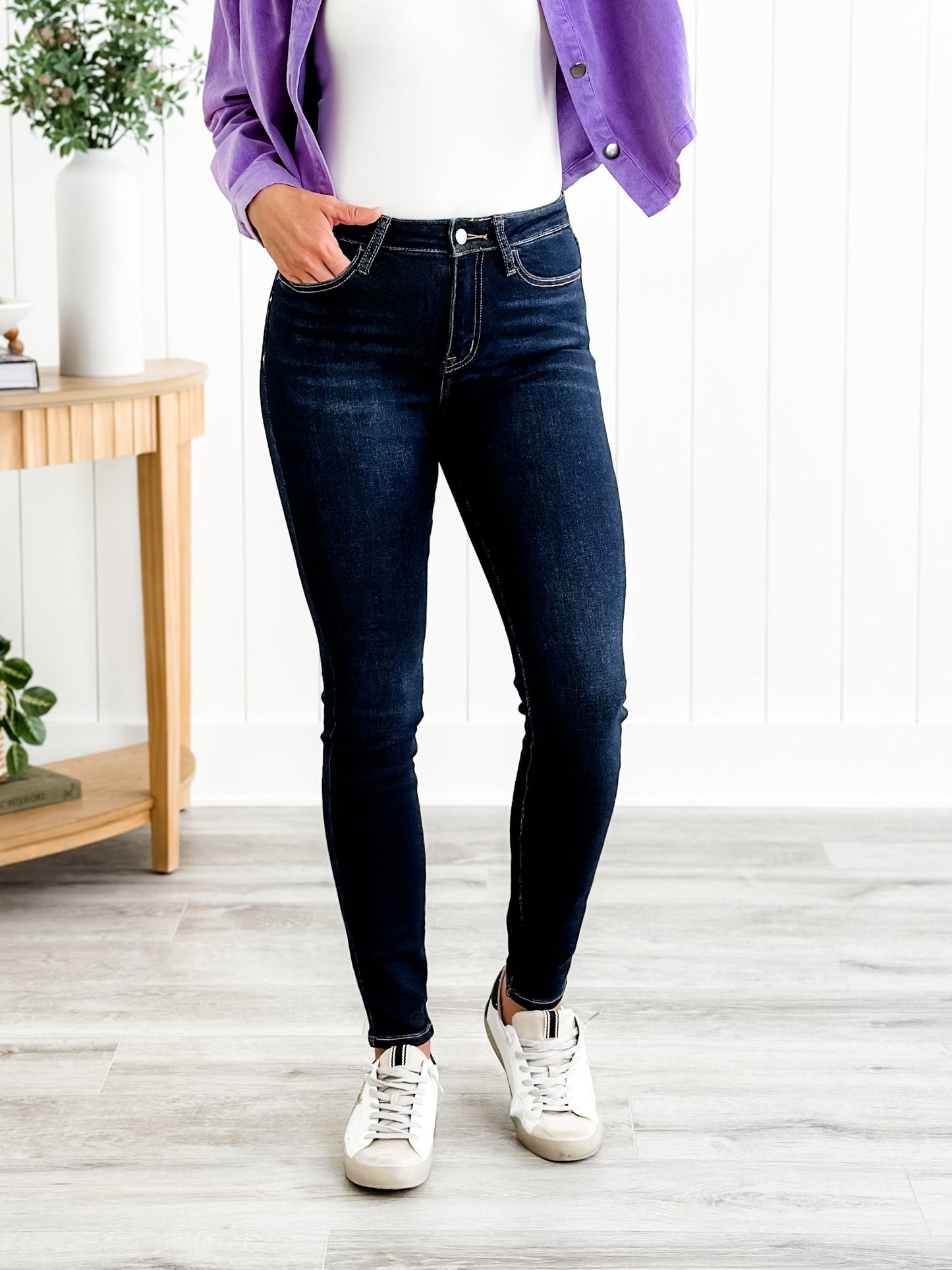 Lovervet High Rise Dark Wash Non Distressed Skinny Jeans