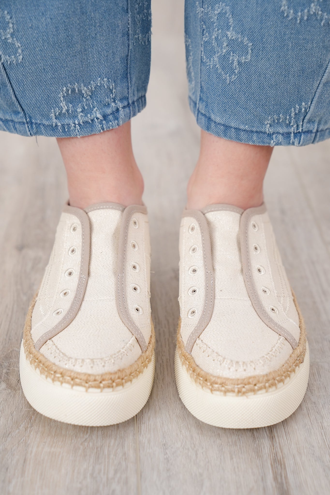 Blowfish Low Top Slip On Canvas Sneaker with Espadrille Braided Midsole