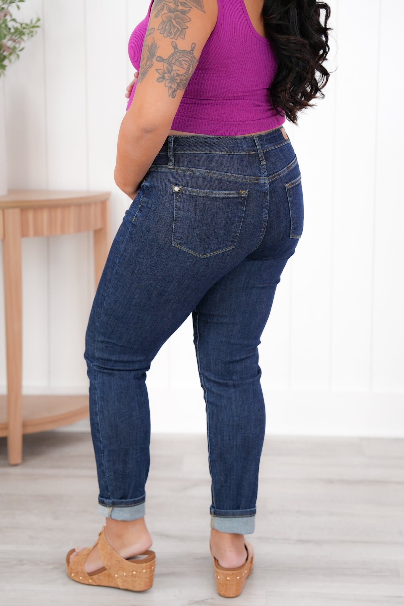 Judy Blue Mid Rise Dark Wash Slim Fit Maternity Jeans