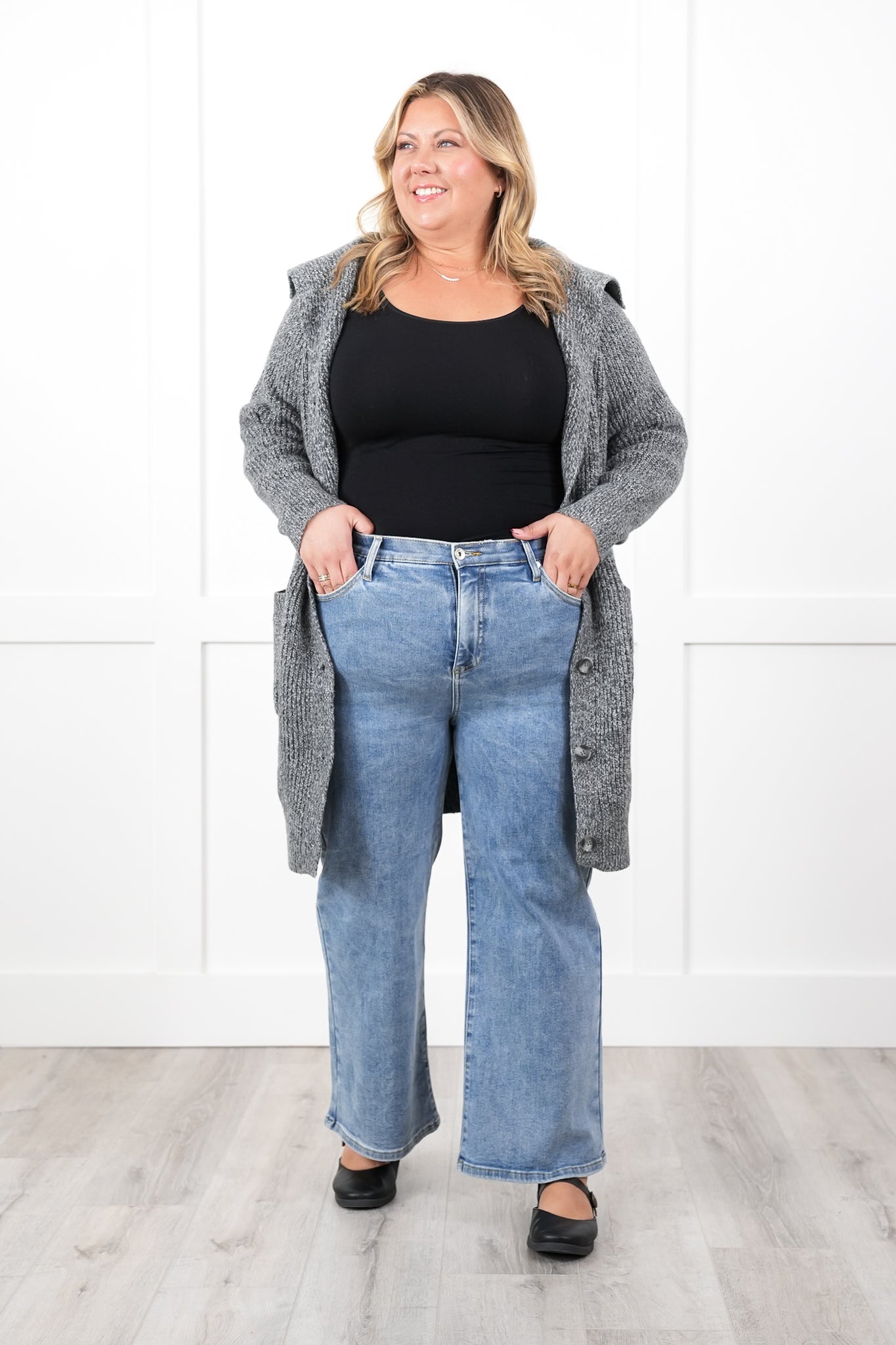 Special A High Rise Light Wash Cropped Wide Leg Jeans