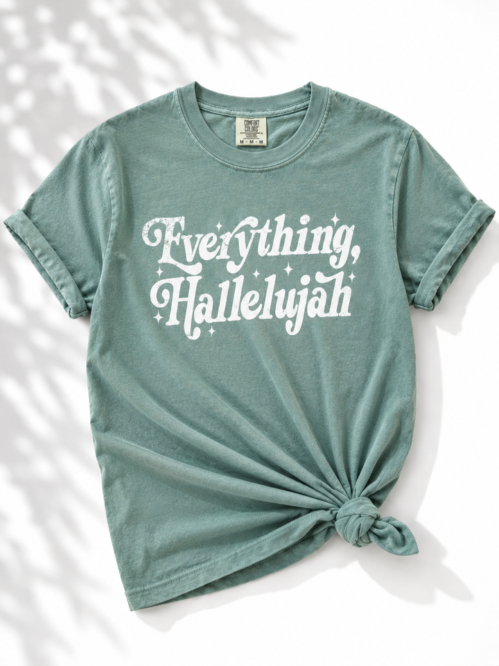 Plus/Reg Short Sleeve "Everything Hallelujah" Graphic Tee