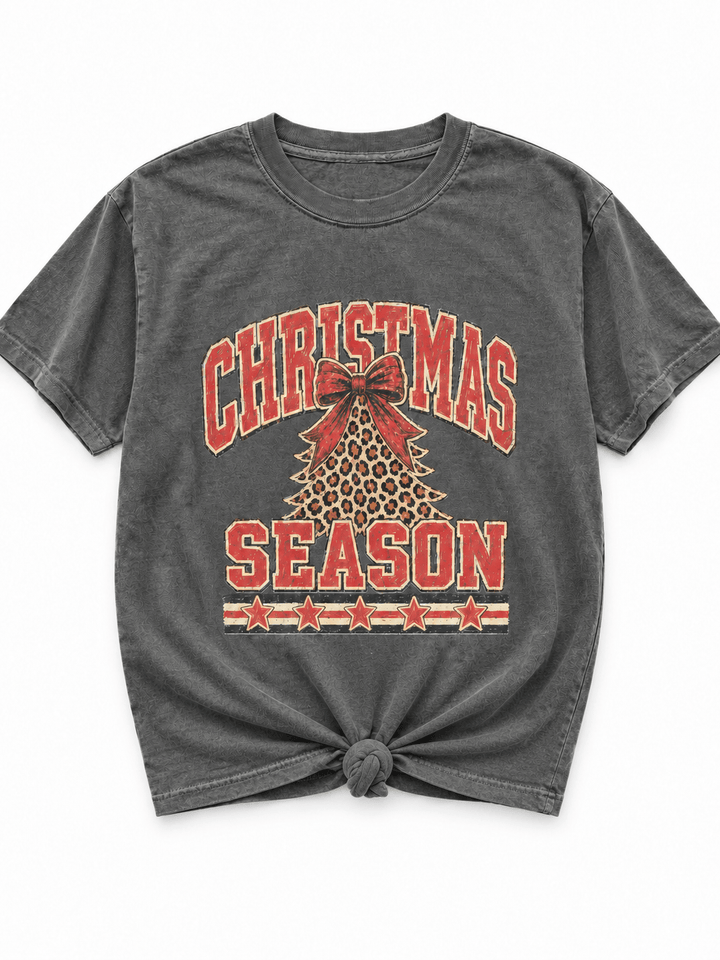 Plus/Reg Short Sleeve "Christmas Season" Graphic Tee - Freckled Poppy