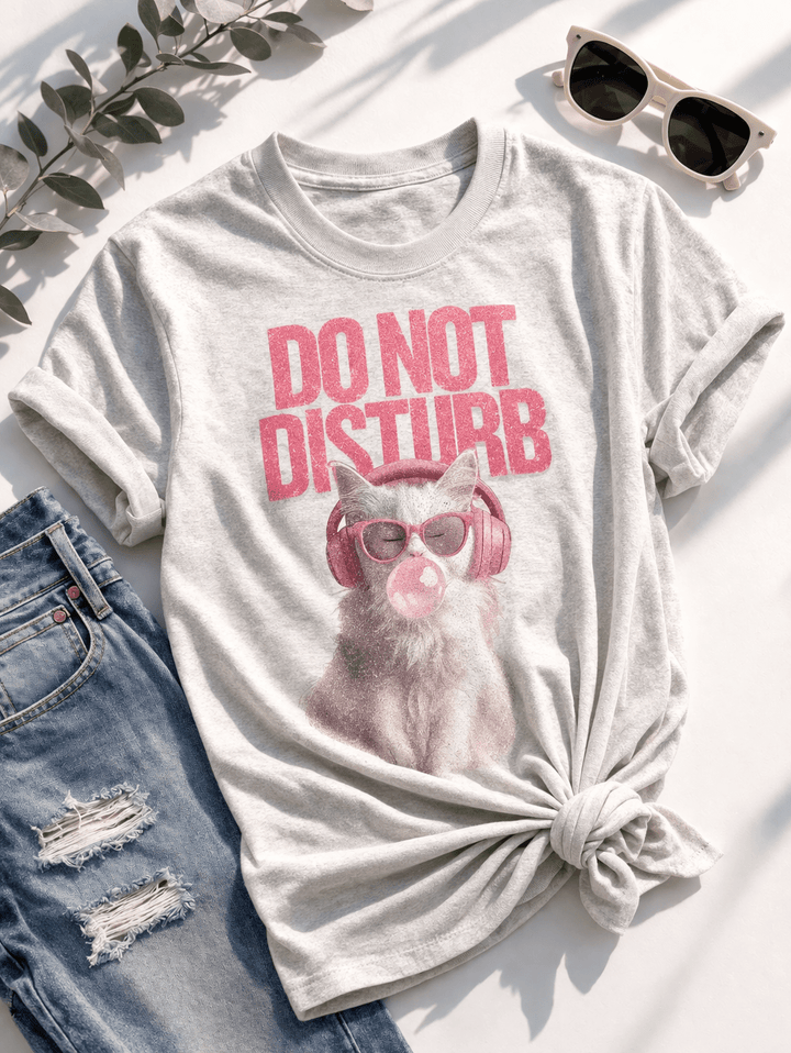 Plus/Reg Short Sleeve "Do Not Disturb" Graphic Tee - Freckled Poppy